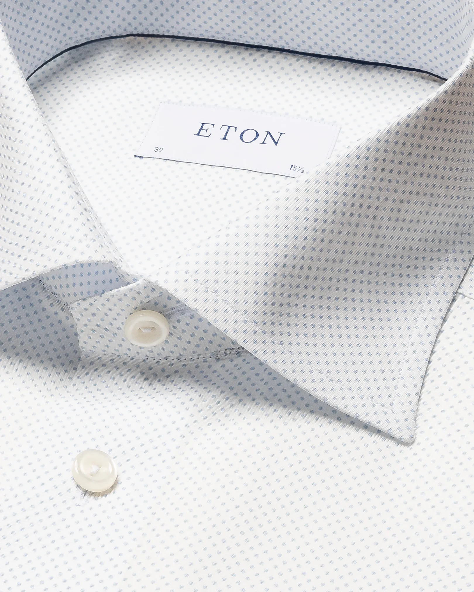 Eton - light blue poplin cutaway microprint