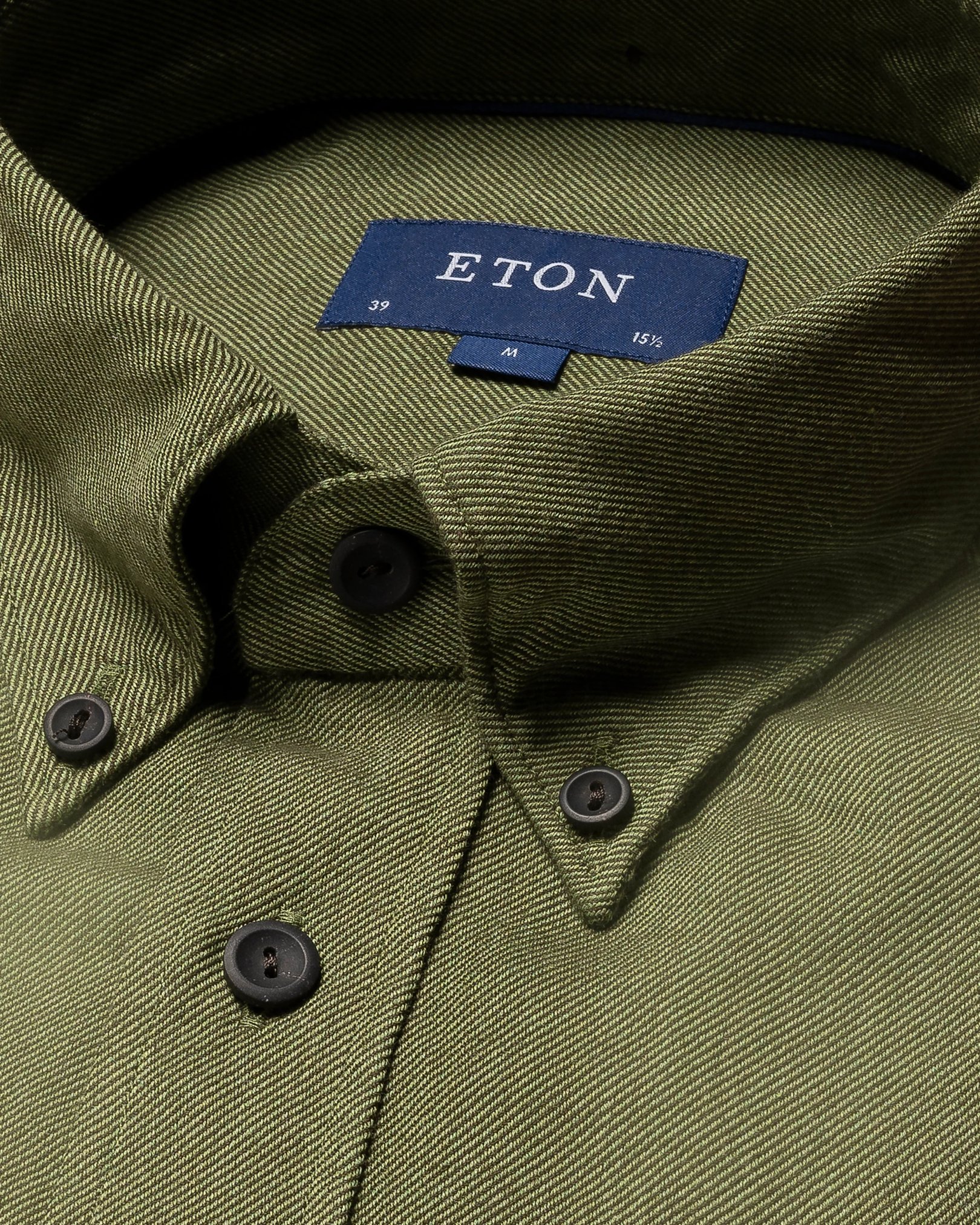 Eton - dark green twill button down