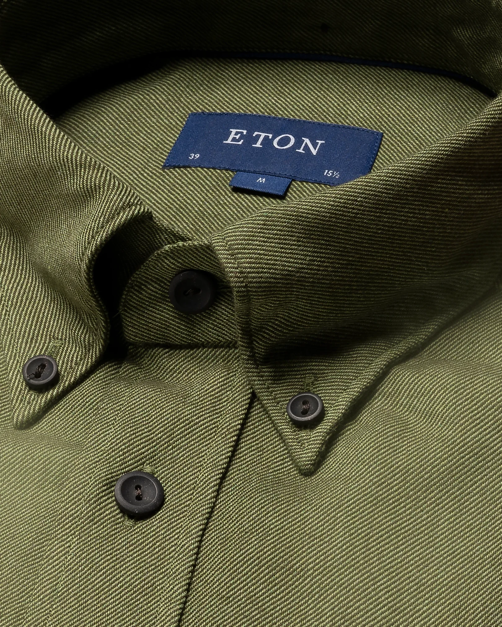 Eton - dark green twill button down