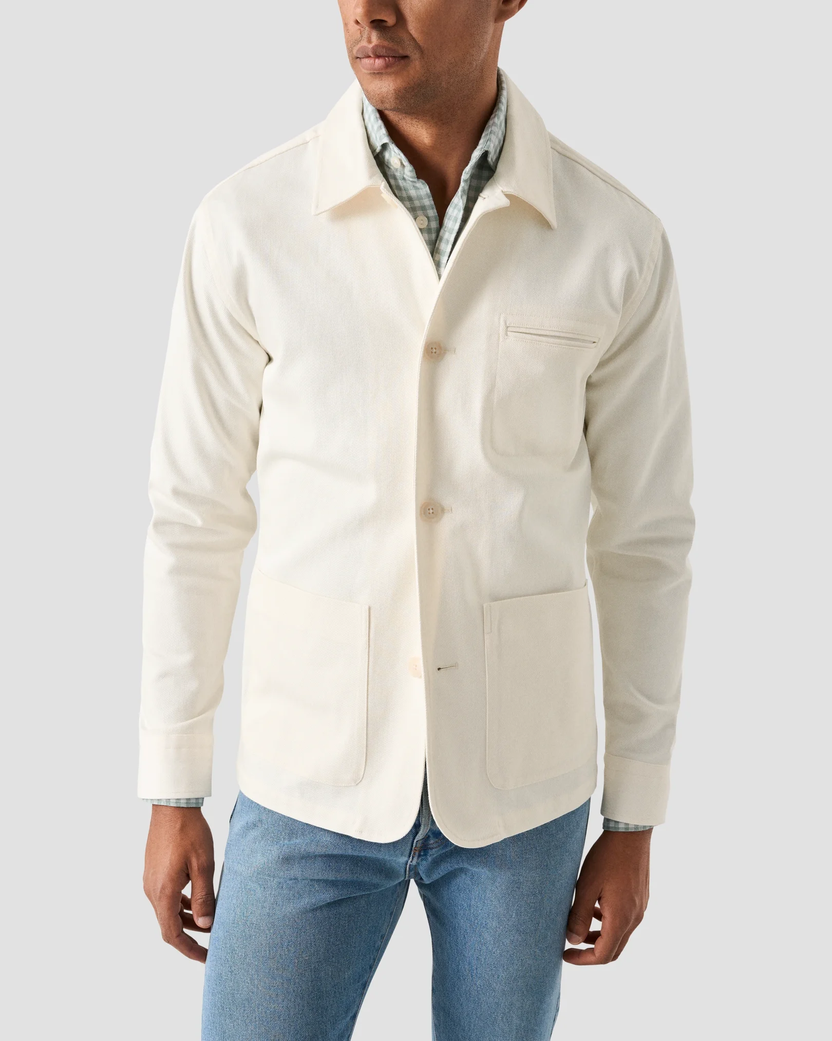 Eton - off white chore denim overshirt