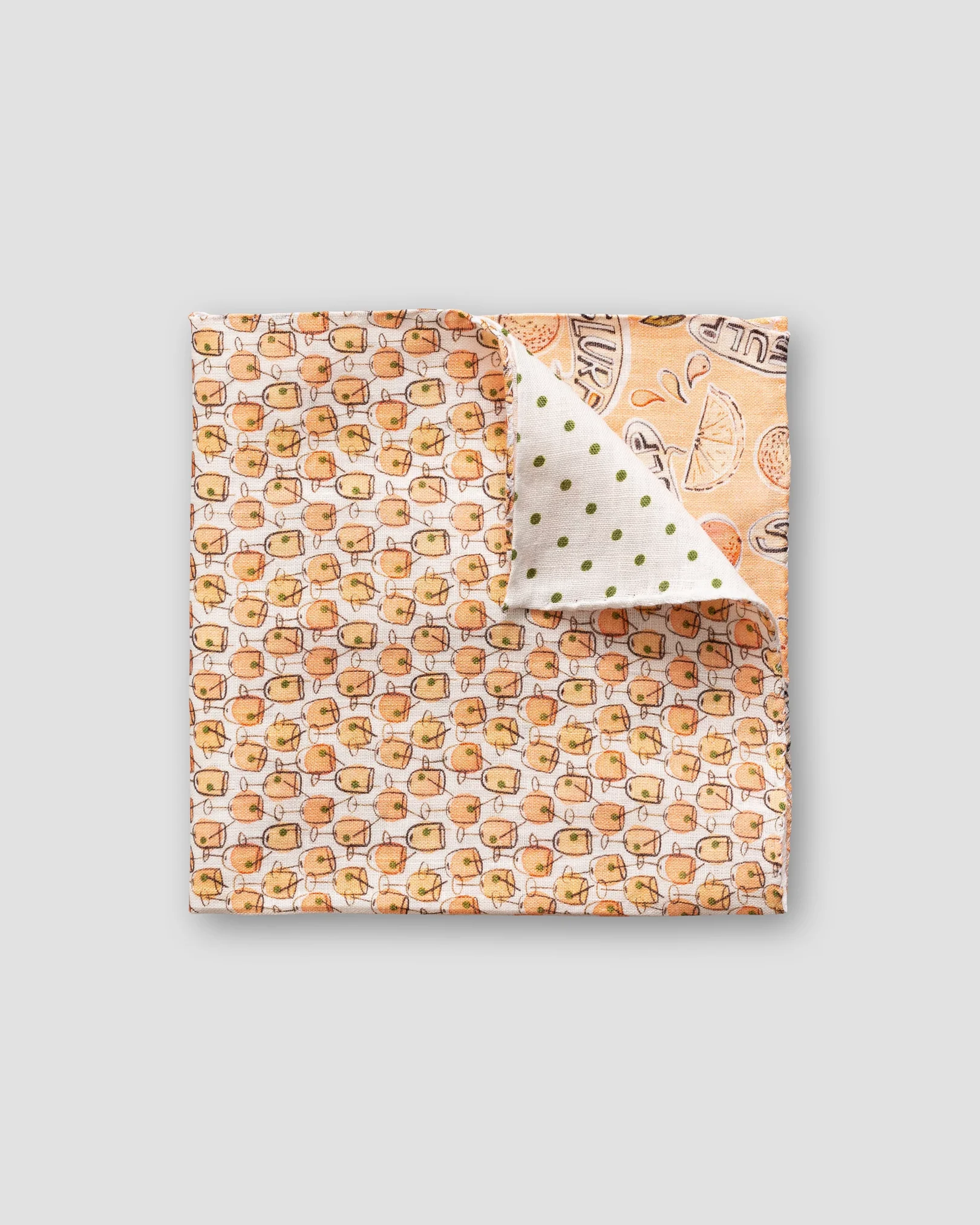 Eton - Yellow Four Prints Linen Pocket Square