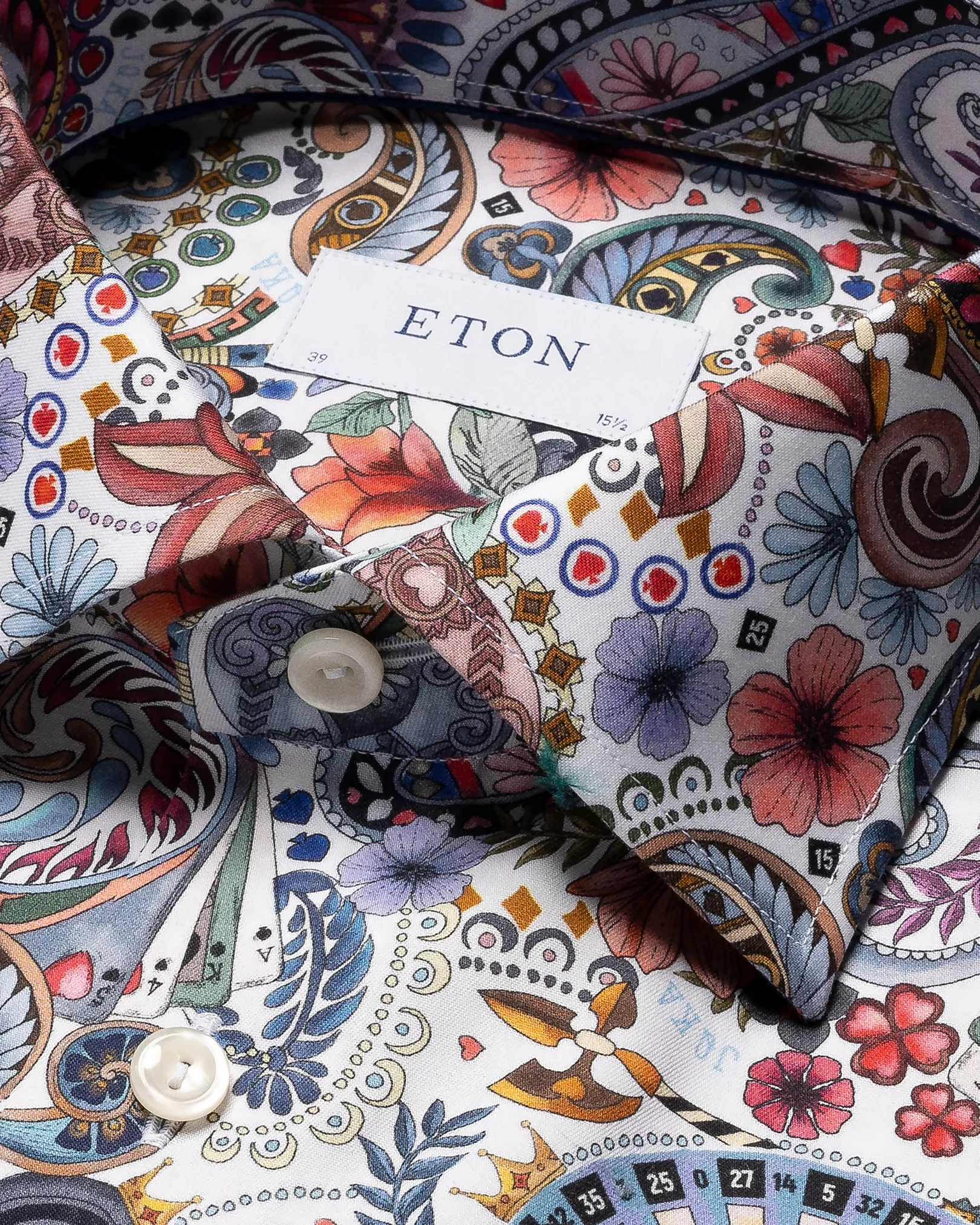 Eton - red paisley twill shirt