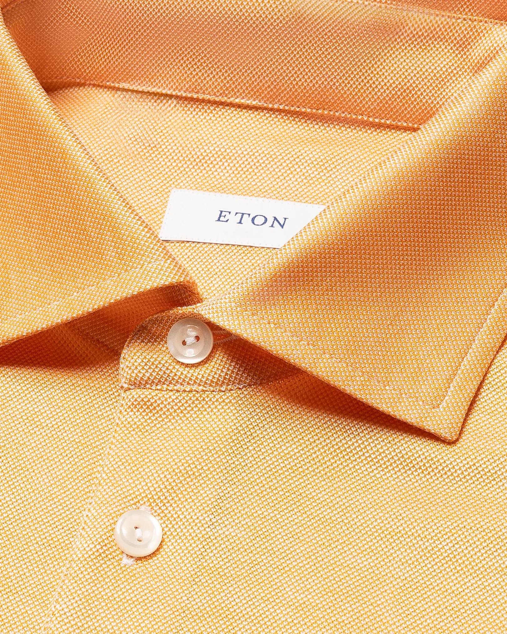 Eton - mid yellow filo di scozia oxford polo shirt