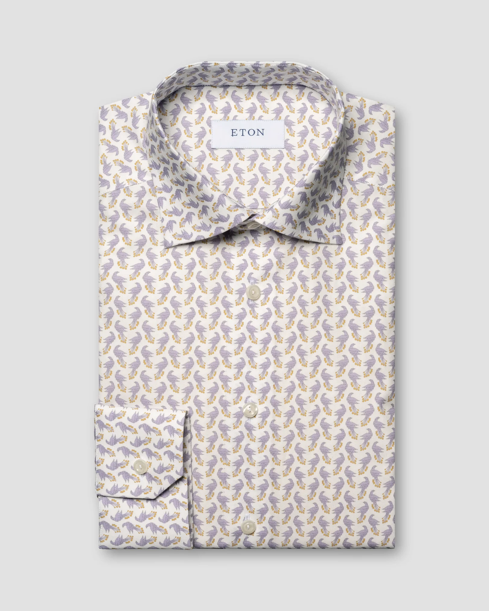 Eton - Peacock Print Signature Poplin Shirt