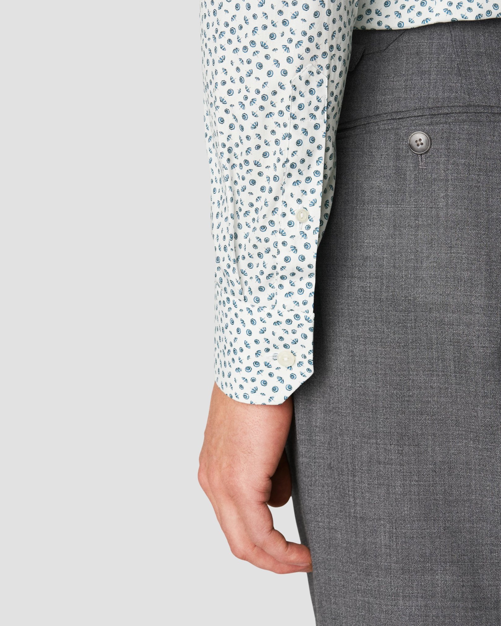 Eton - light blue poplin umbrella print