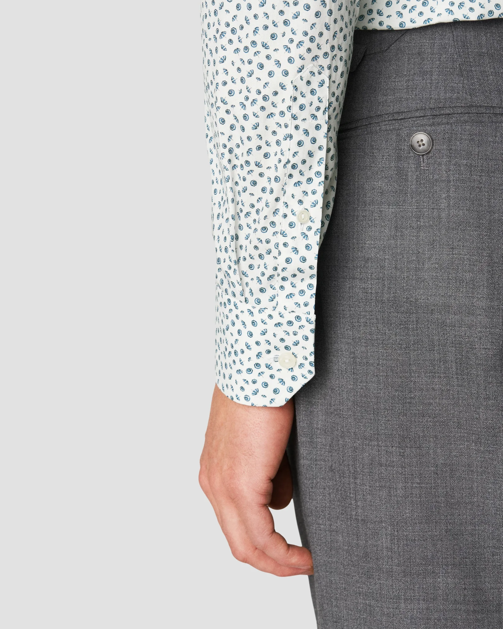 Eton - light blue poplin umbrella print