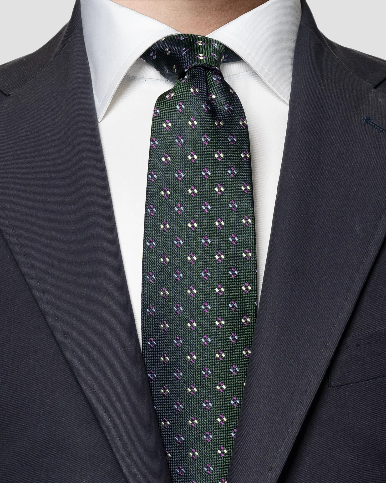 Eton - dark green panama tie