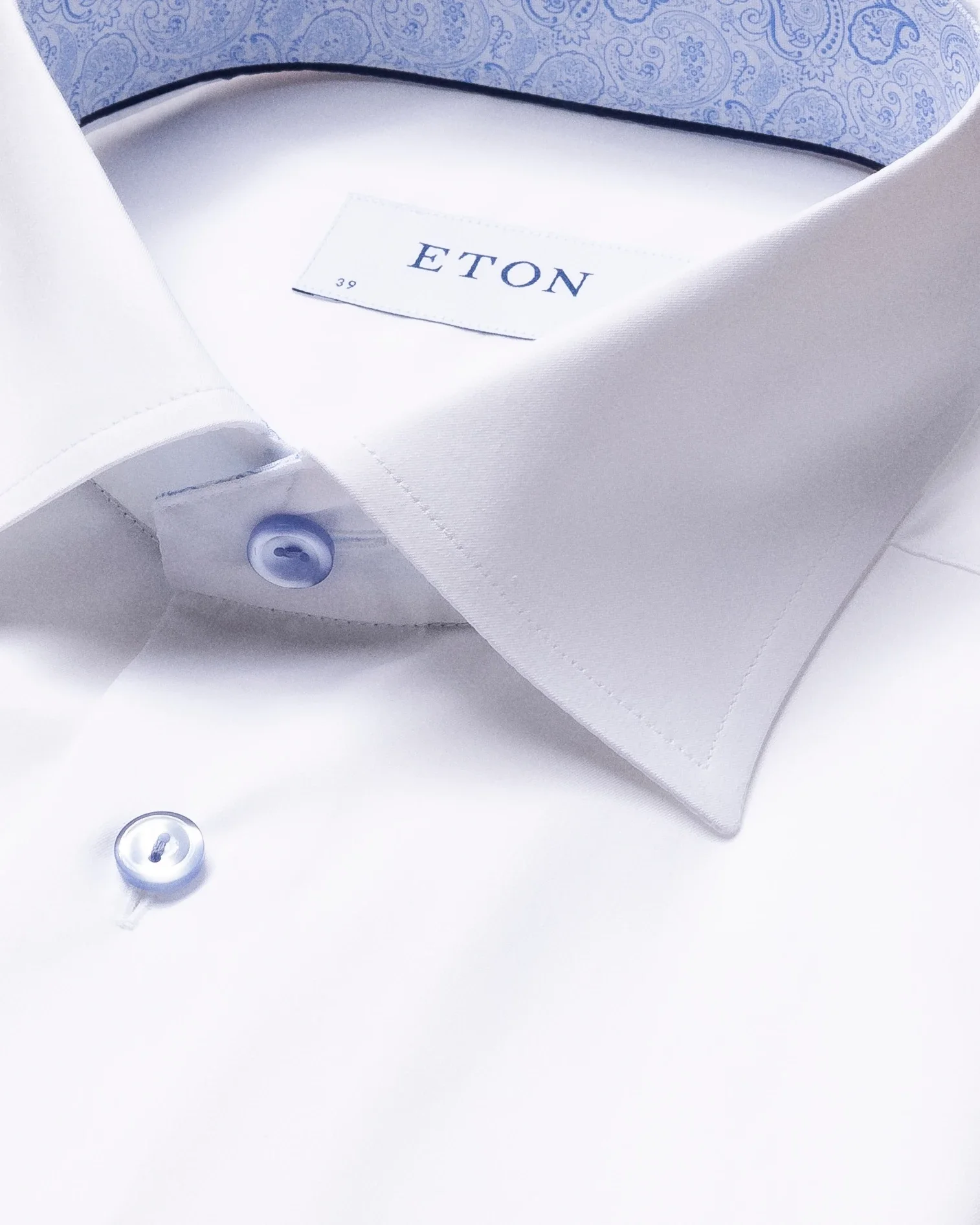 Eton - white twill stretch shirt contrasting details