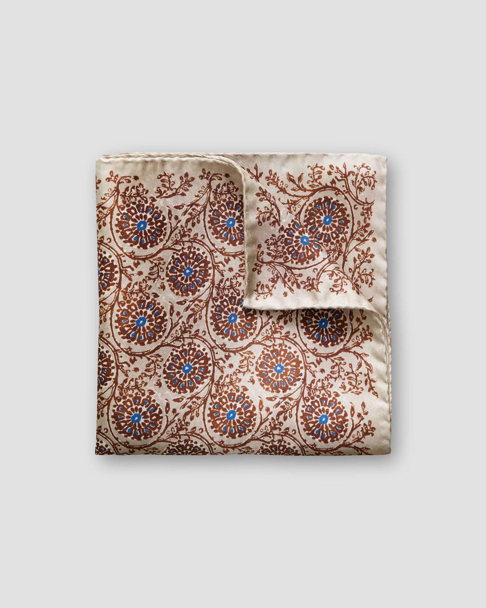 Eton - beige geometric circles pocket square