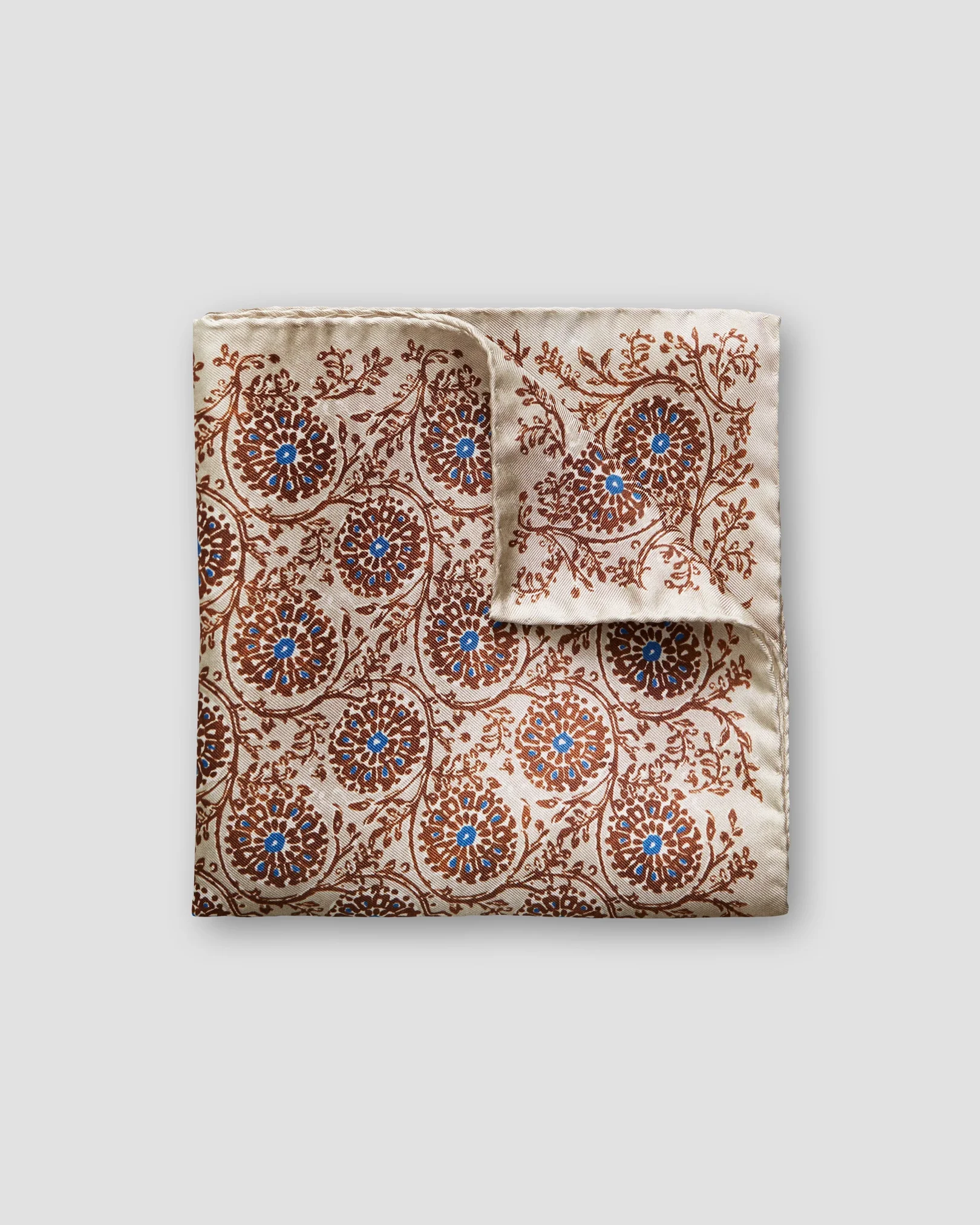 Eton - beige geometric circles pocket square