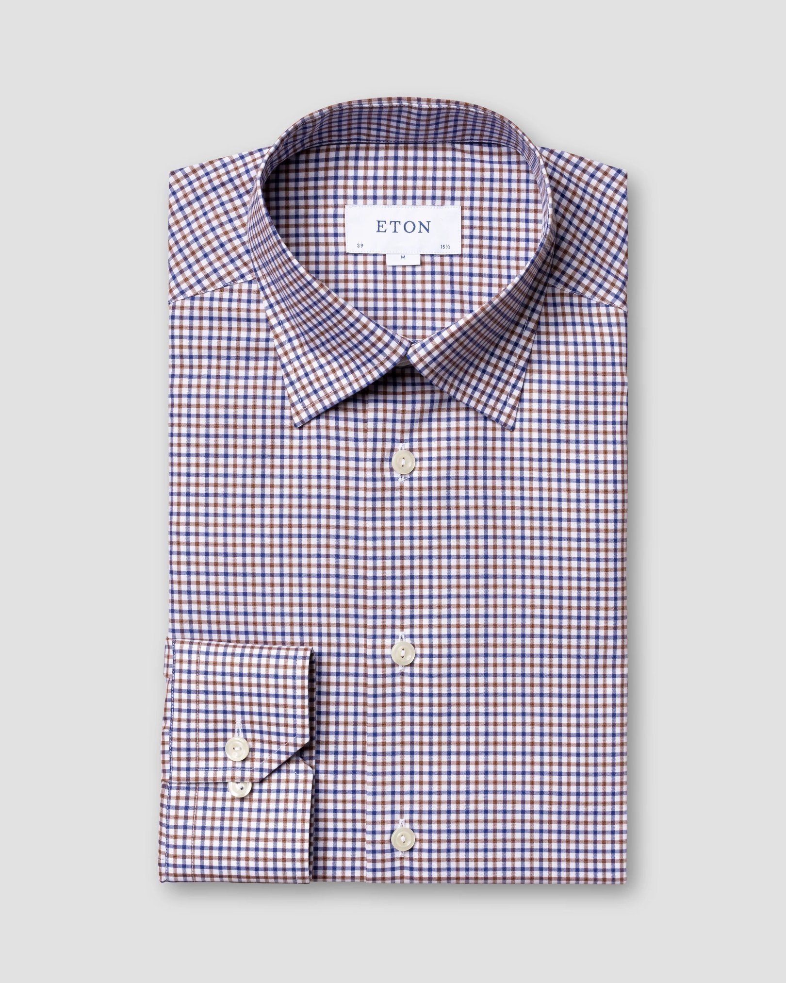 Eton - Brown & Blue Check Twill Shirt