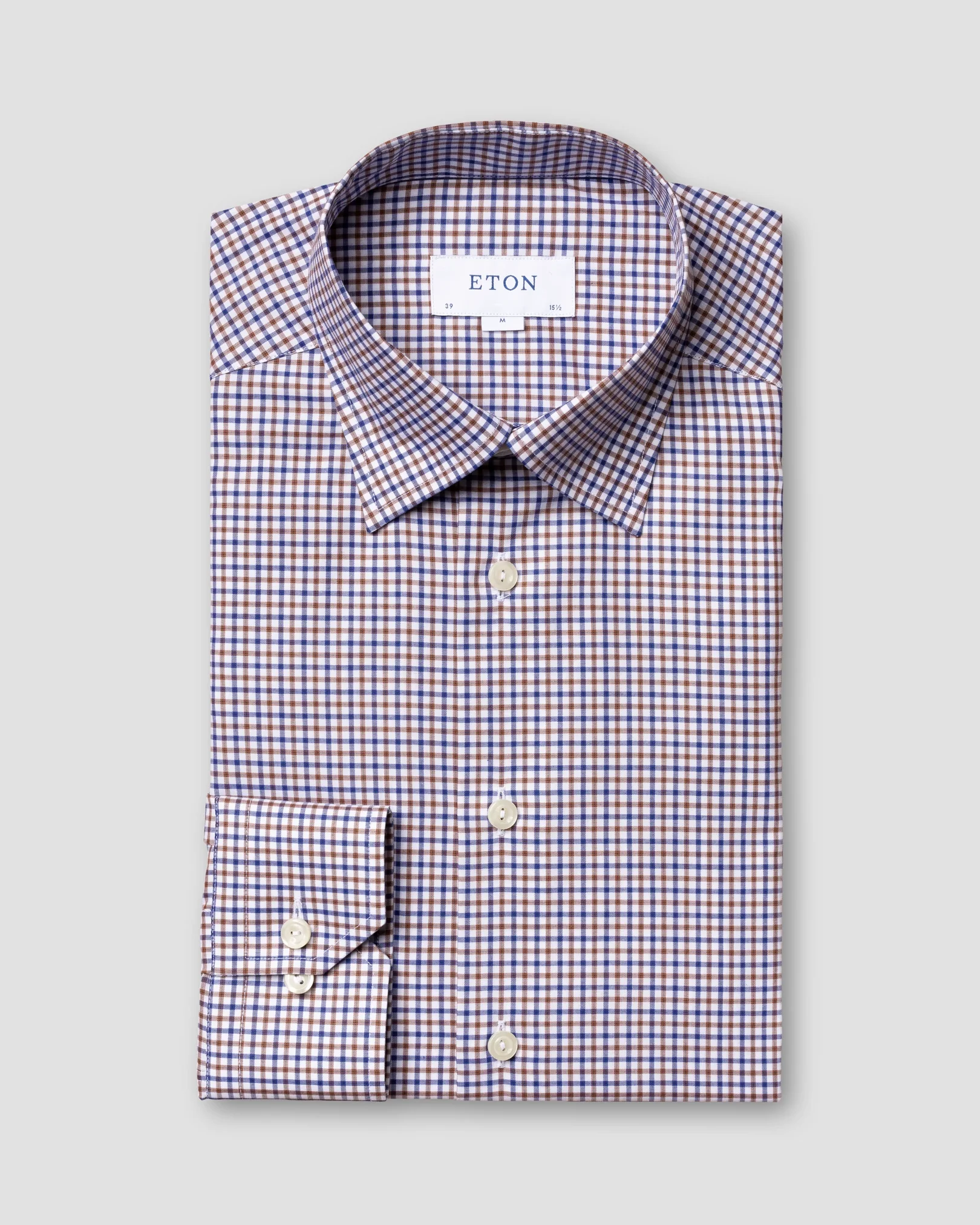 Eton - Brown & Blue Check Twill Shirt