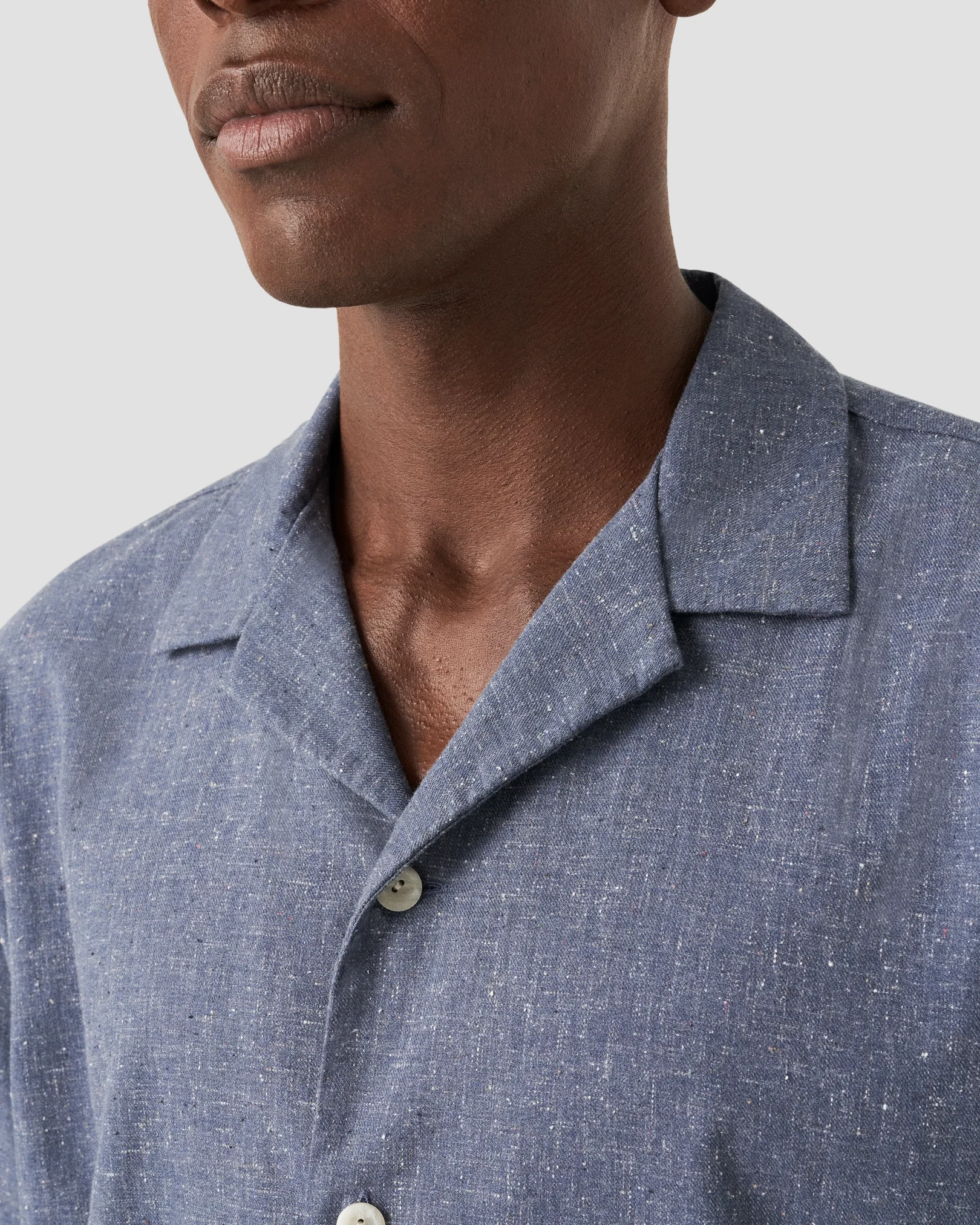 Eton - dark blue recycled cotton resort shirt