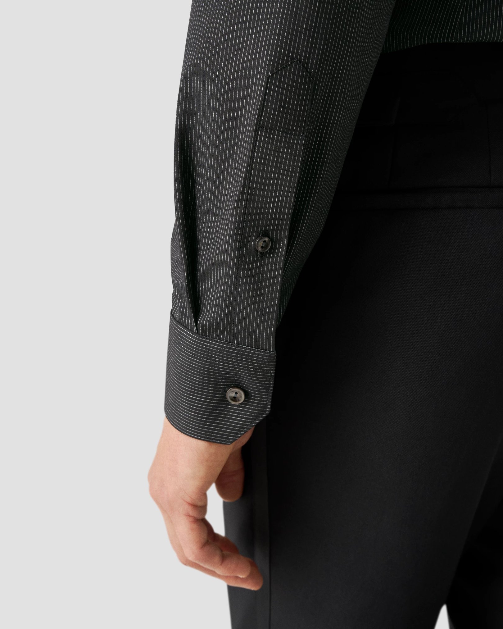 Eton - black evening poplin