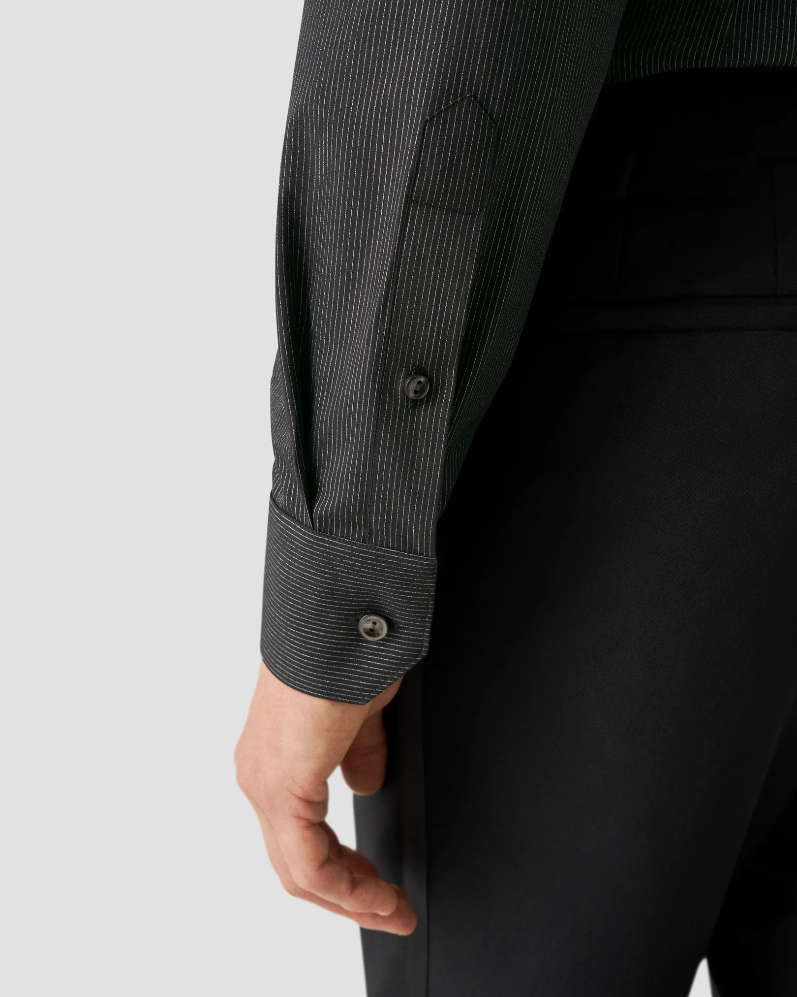 Eton - black evening poplin