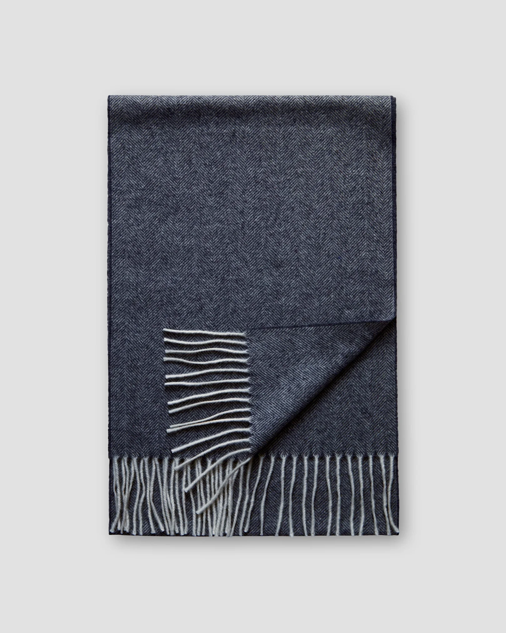 Eton - blue herringbone wool scarf