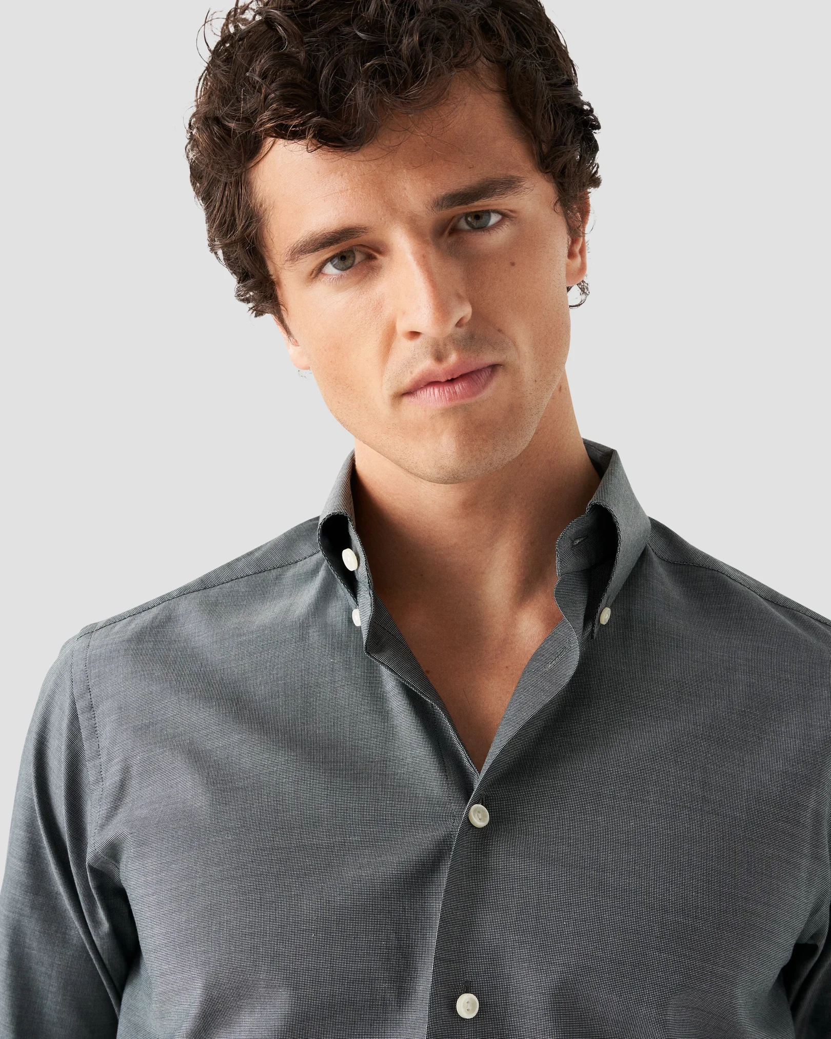 Eton - mid green oxford melange