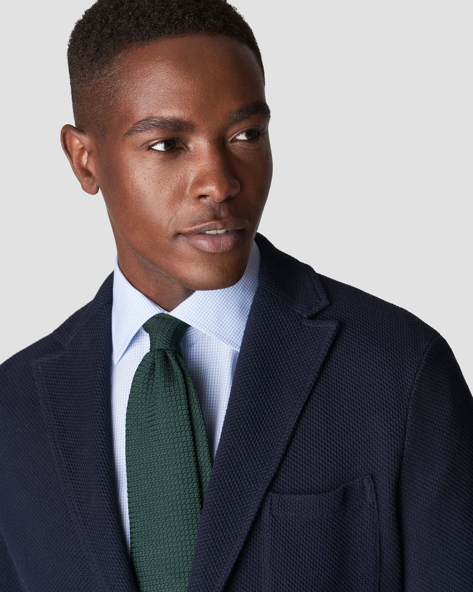Eton - sky blue check poplin shirt
