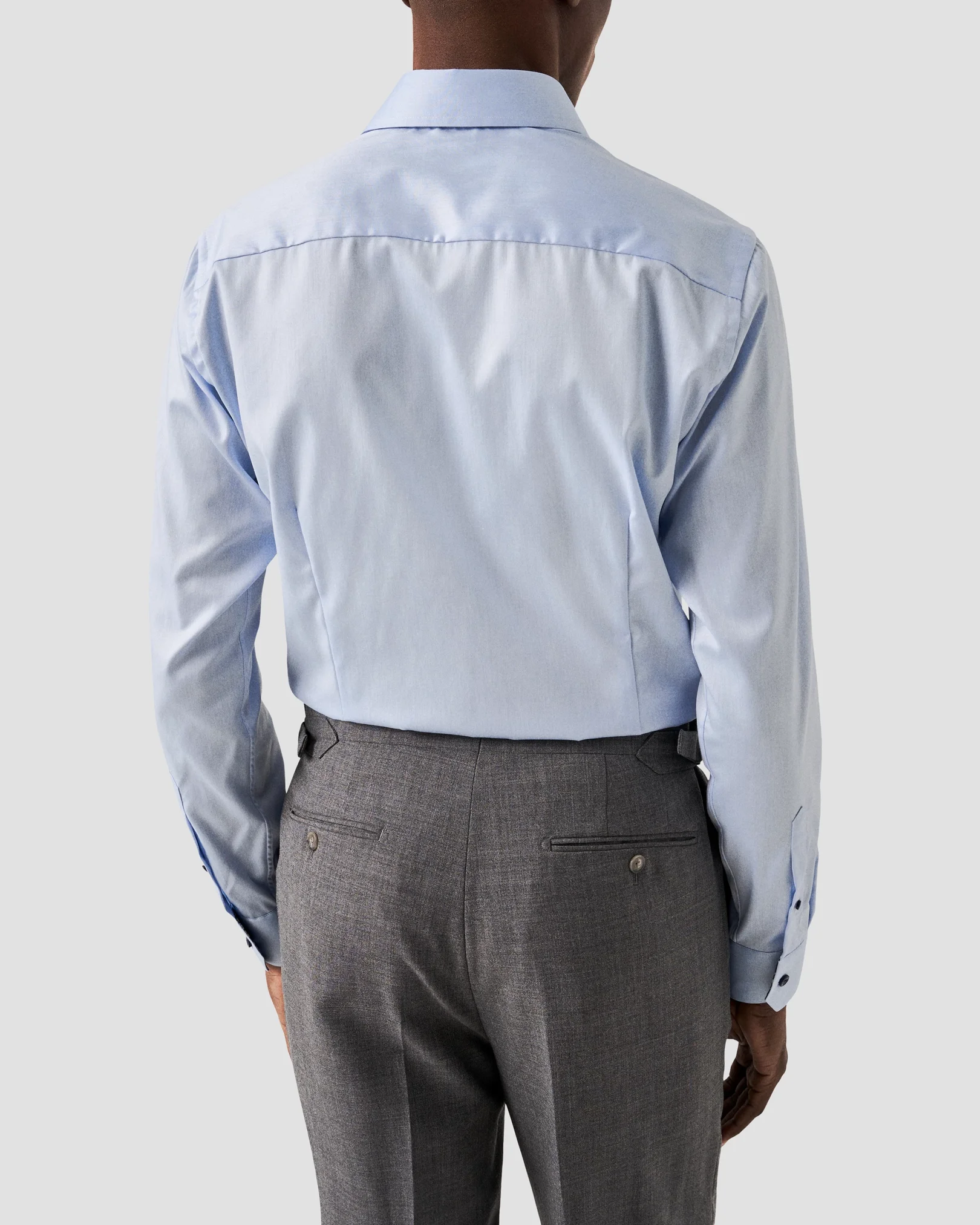 Eton - light blue floral effect shirt