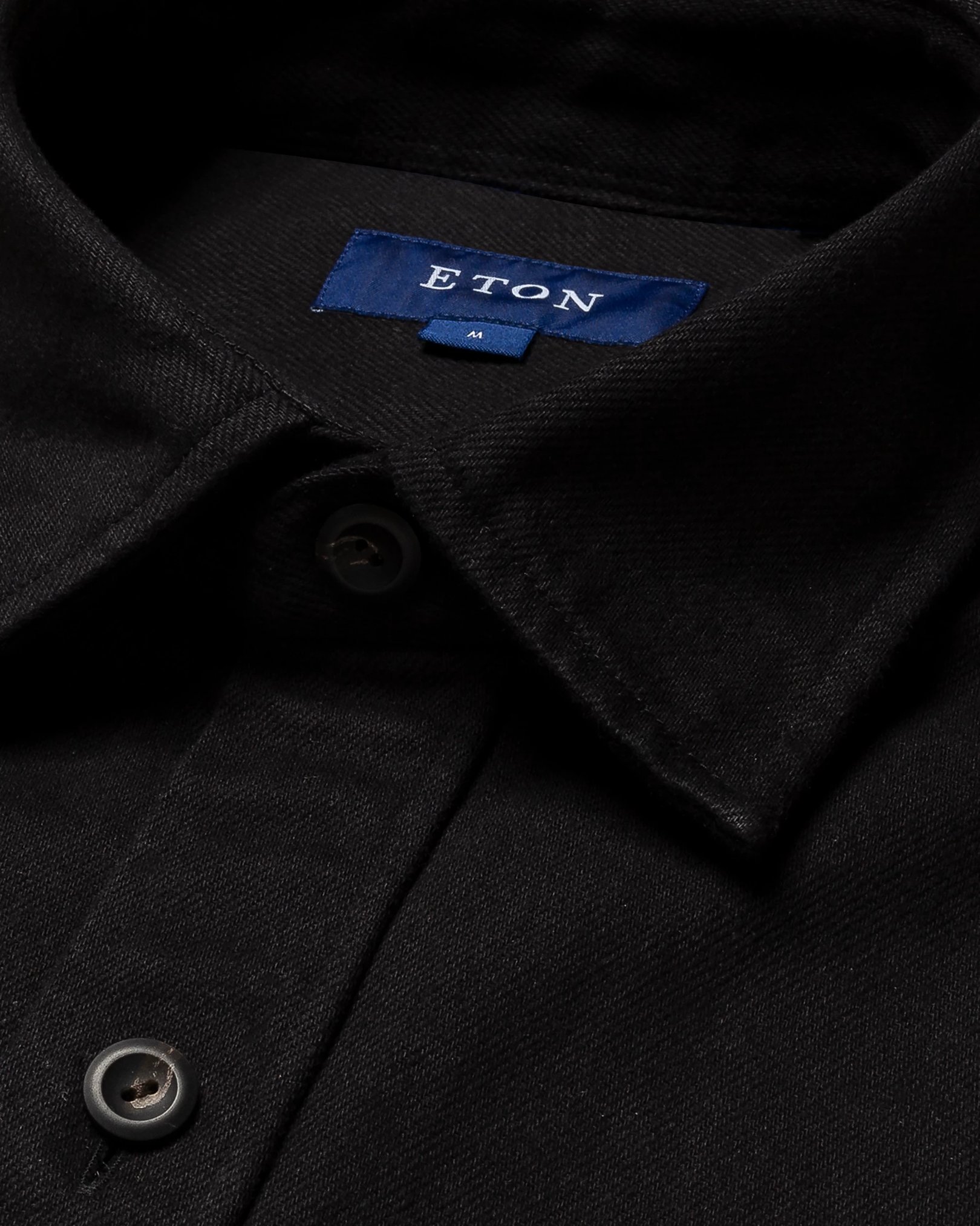 Eton - black heavy twill overshirt