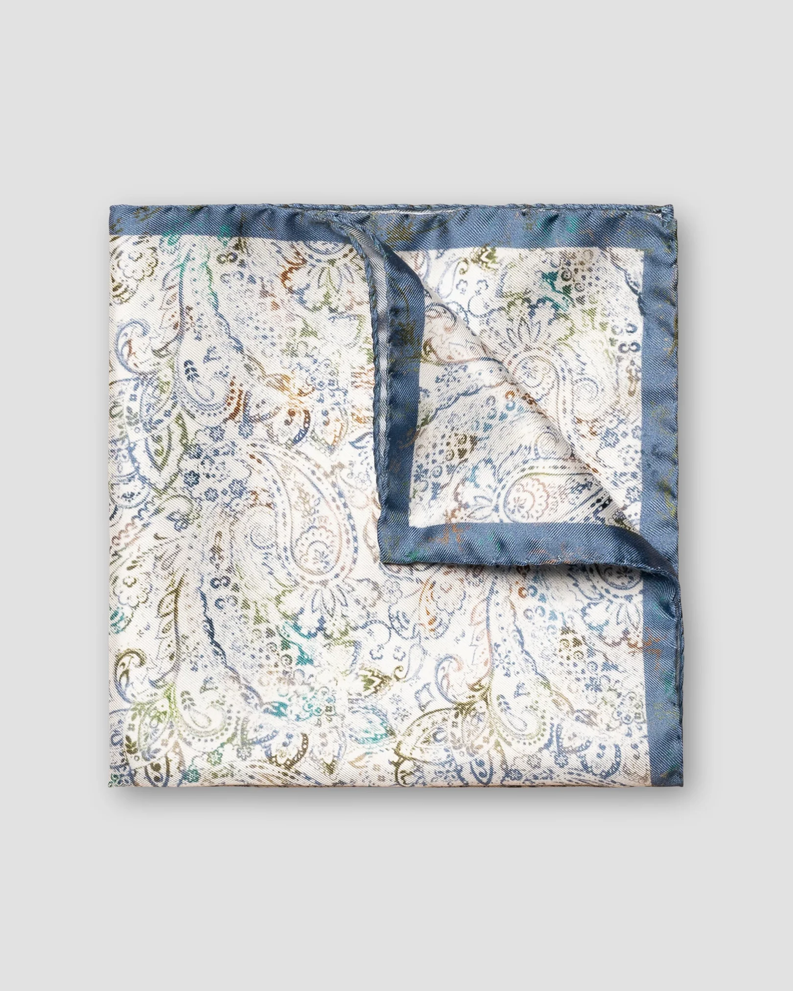 Eton - white paisley pocket square
