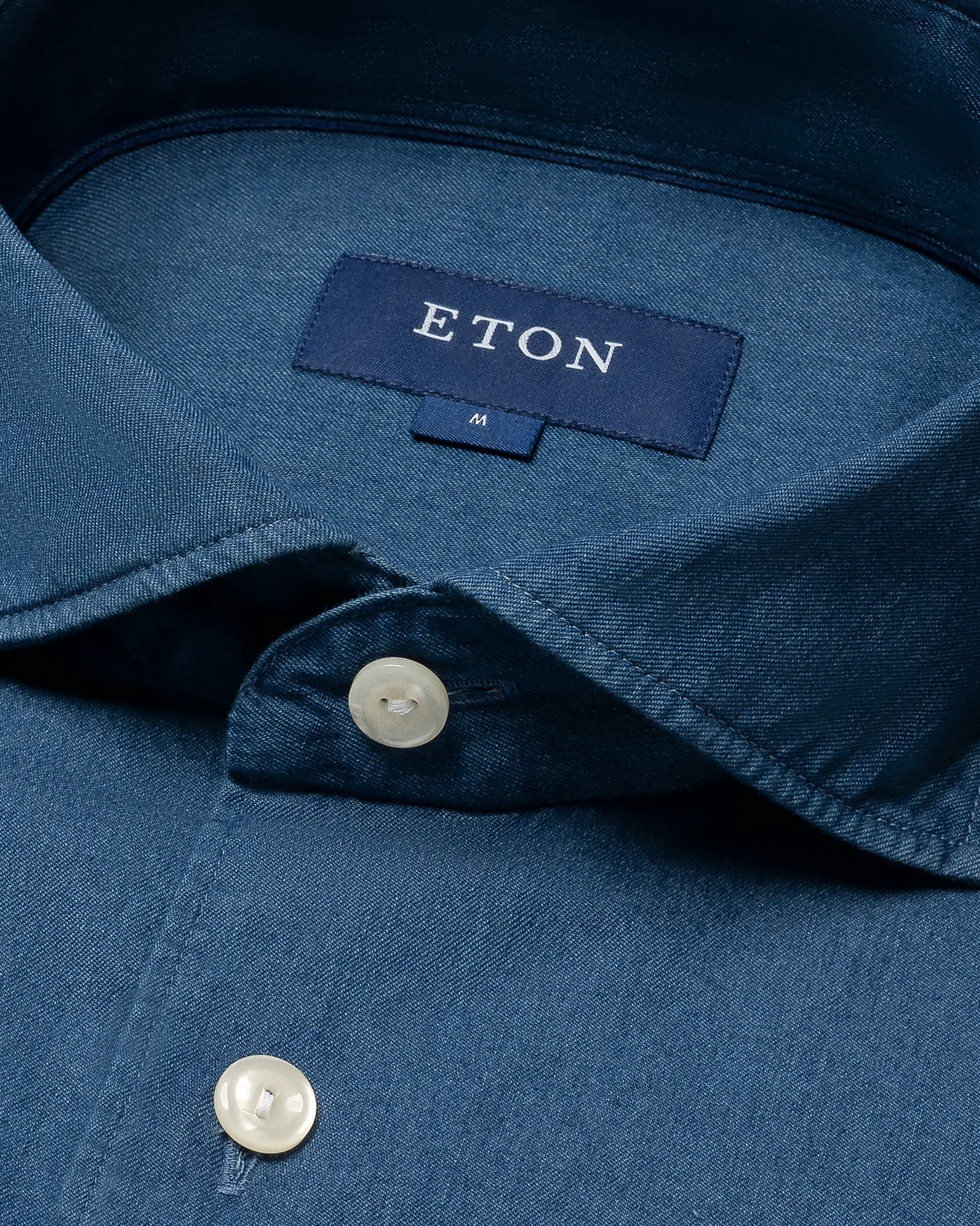 Eton - navy blue lightweight denim shirt