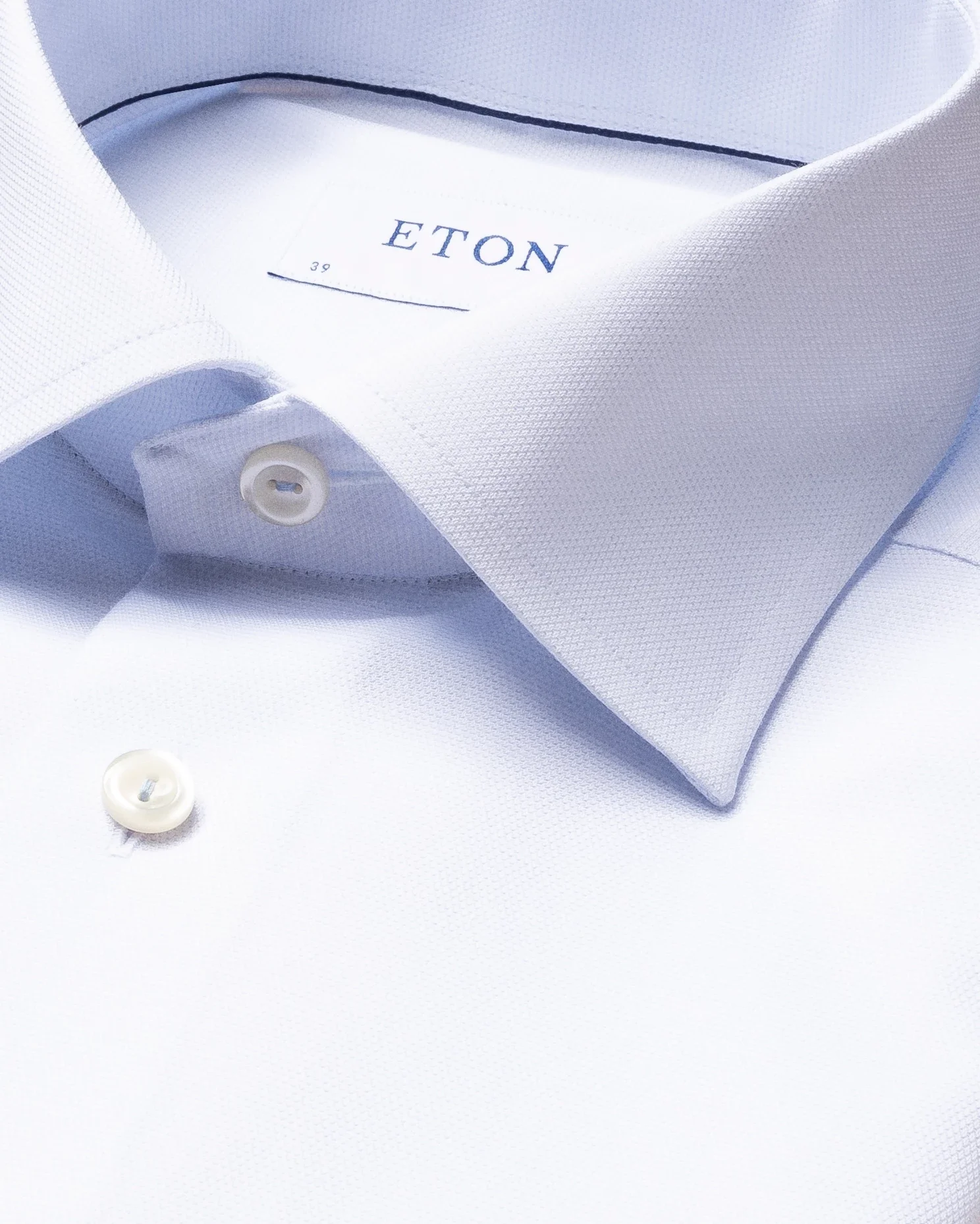 Eton - blue pin dot shirt cut away single contemporary
