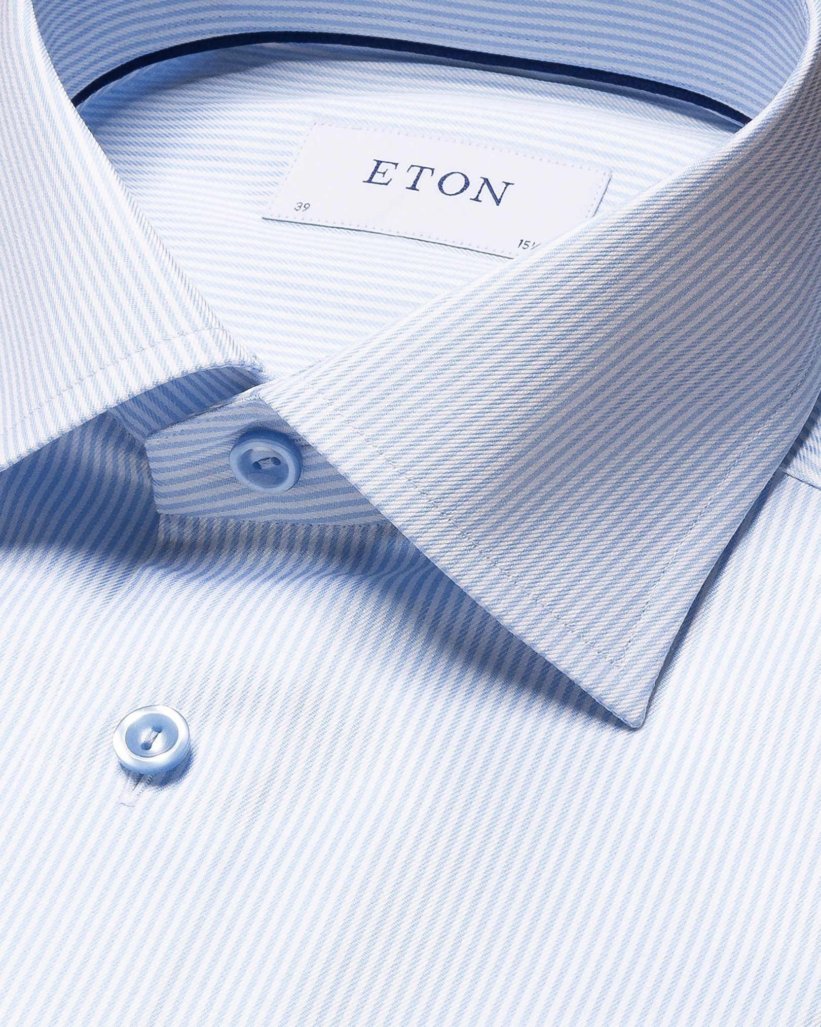 Eton - light blue twill thin striped