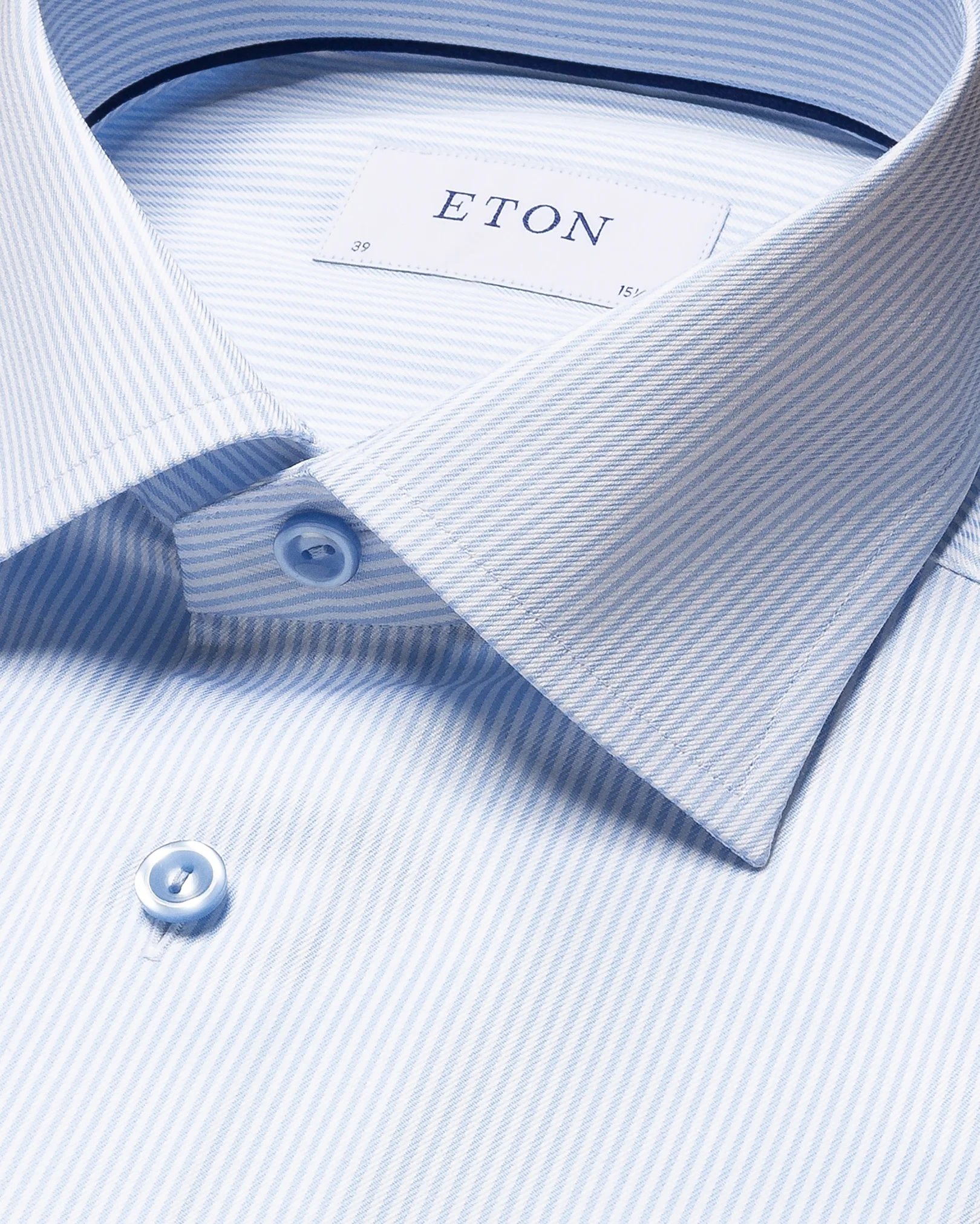 Eton - light blue twill thin striped