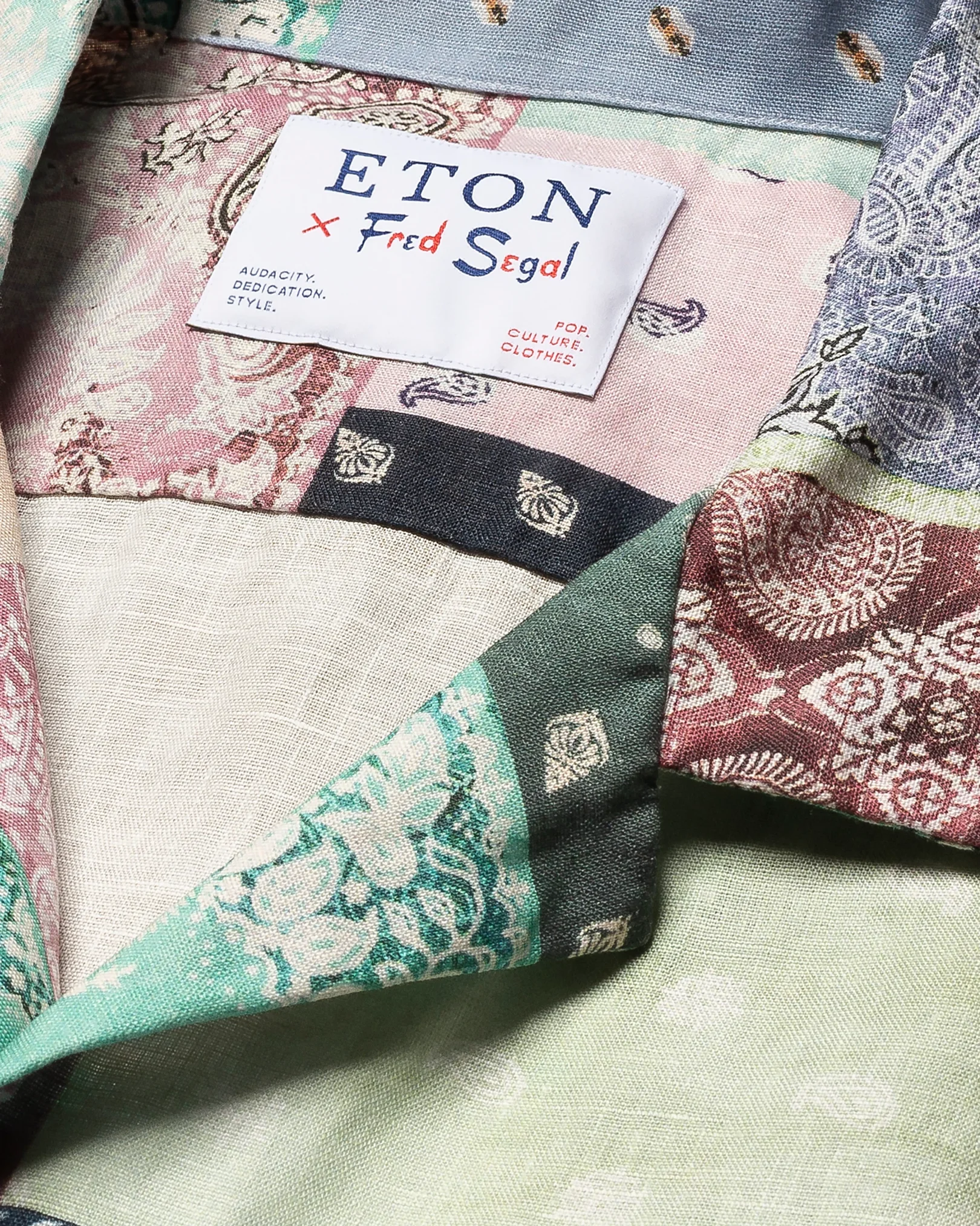 Eton - red linen resort shirt relaxed fit