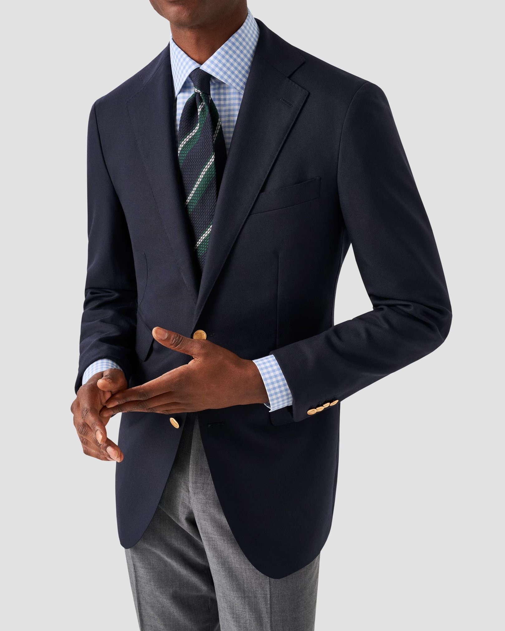 Eton - checked elevated pique