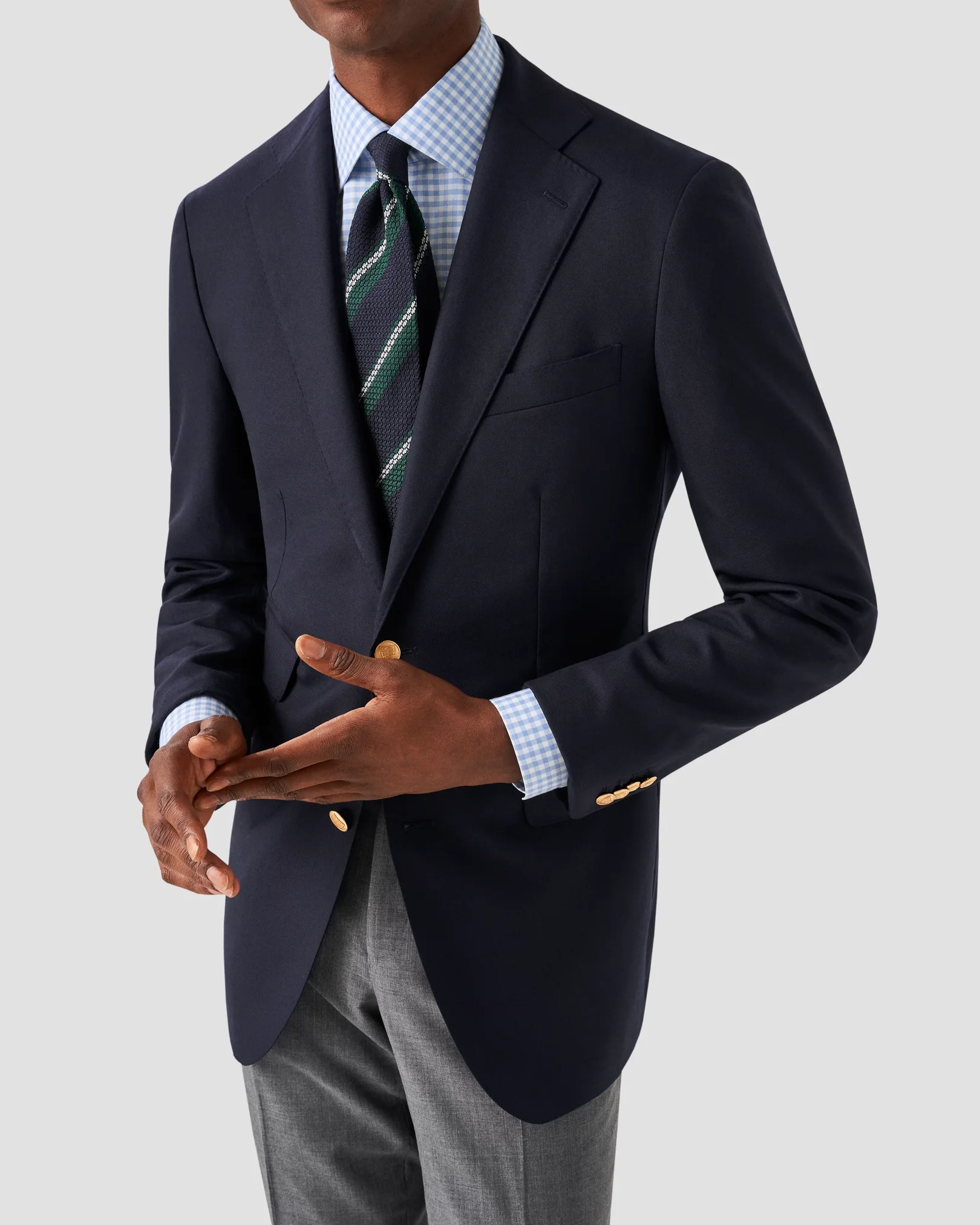 Eton - checked elevated pique