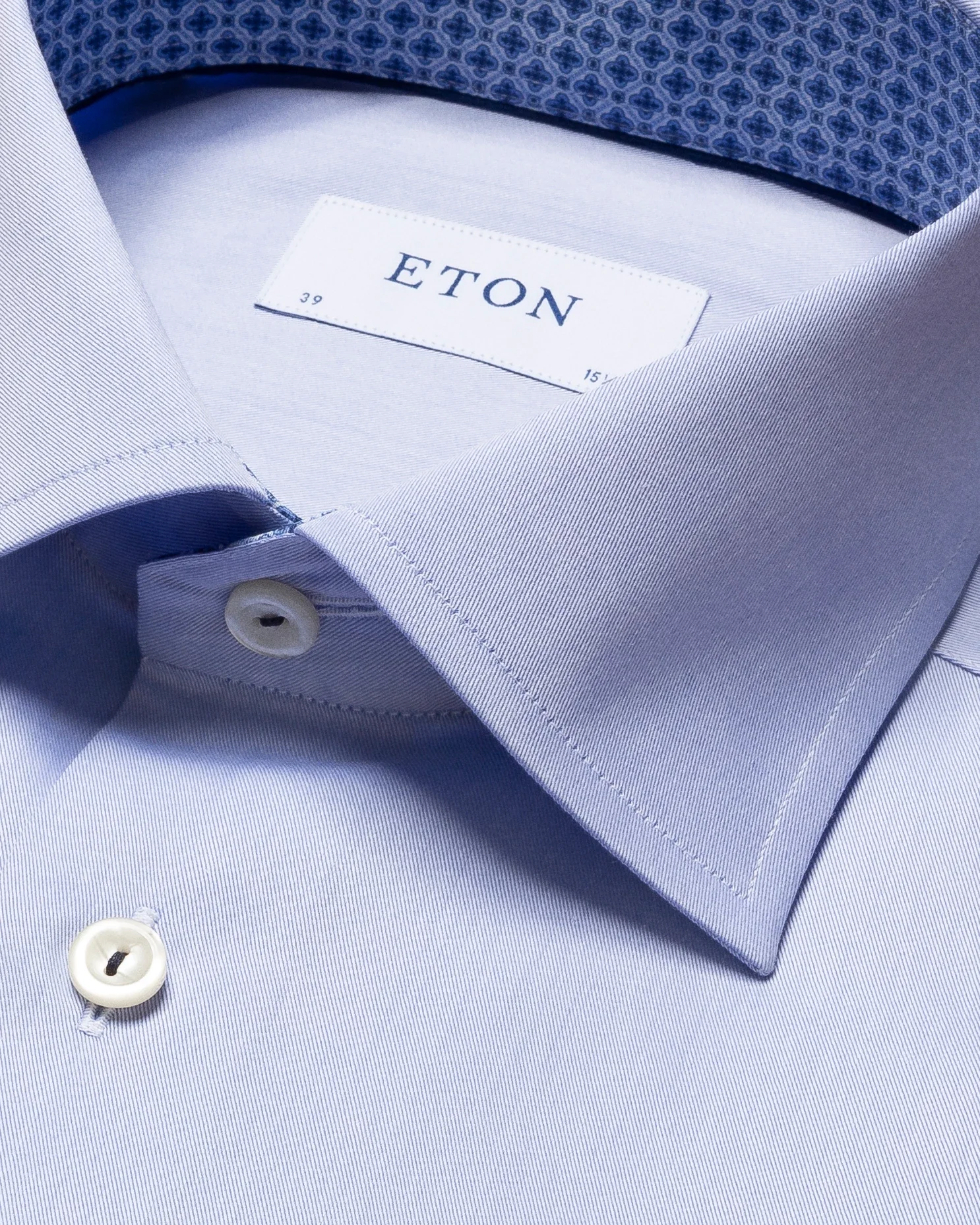 Eton - light blue fine twill medallion details