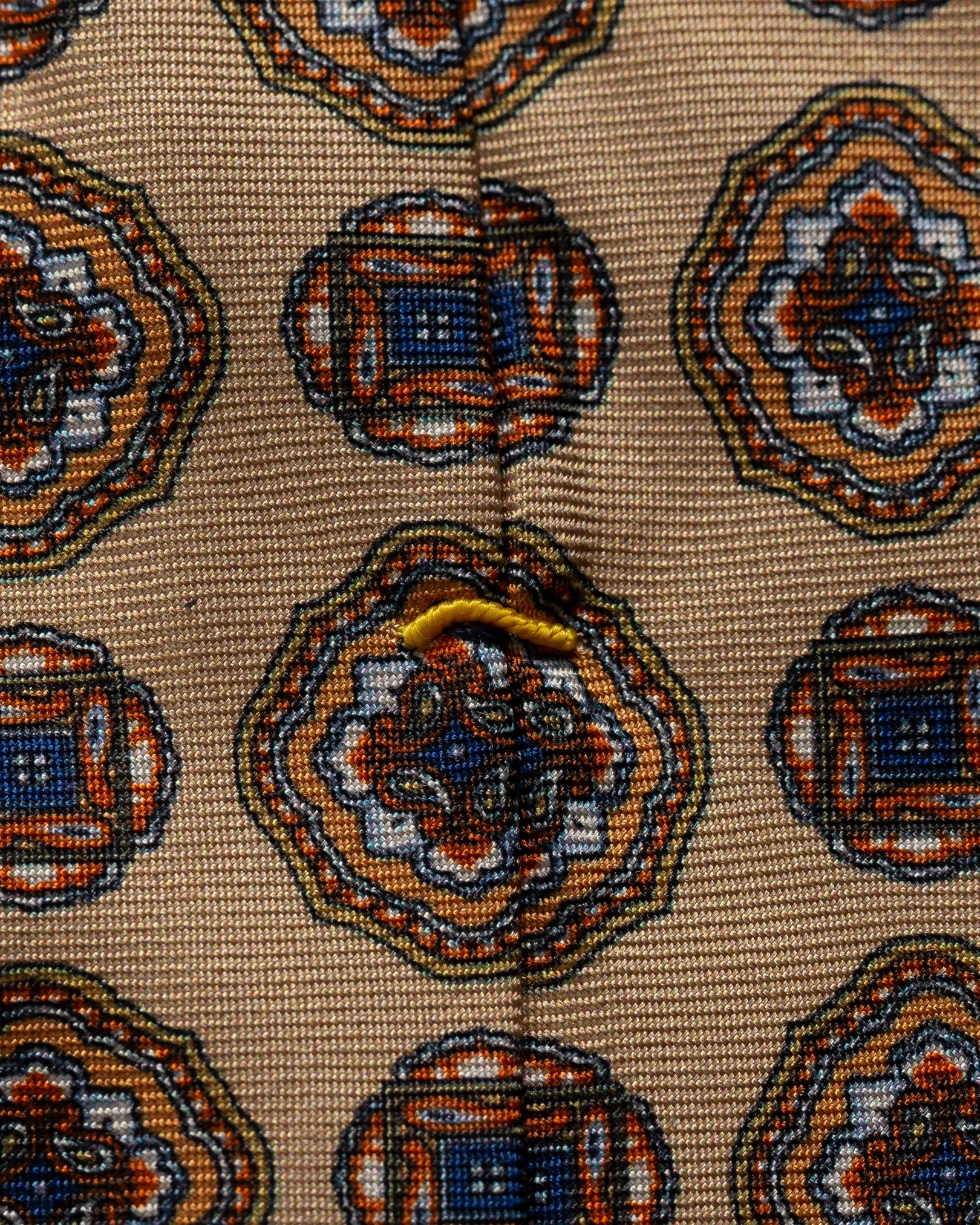 Eton - beige front tail printed tie