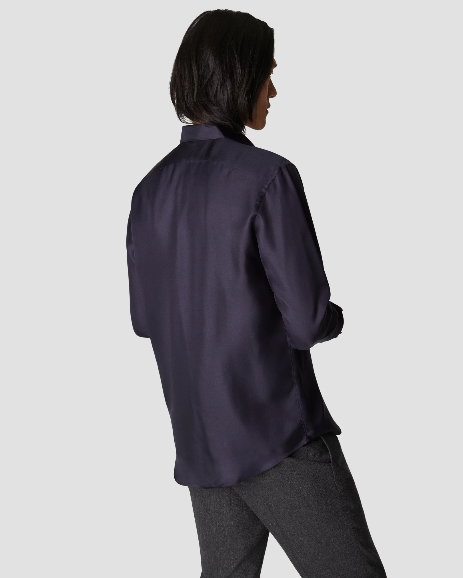 Eton - dark blue silk shirt