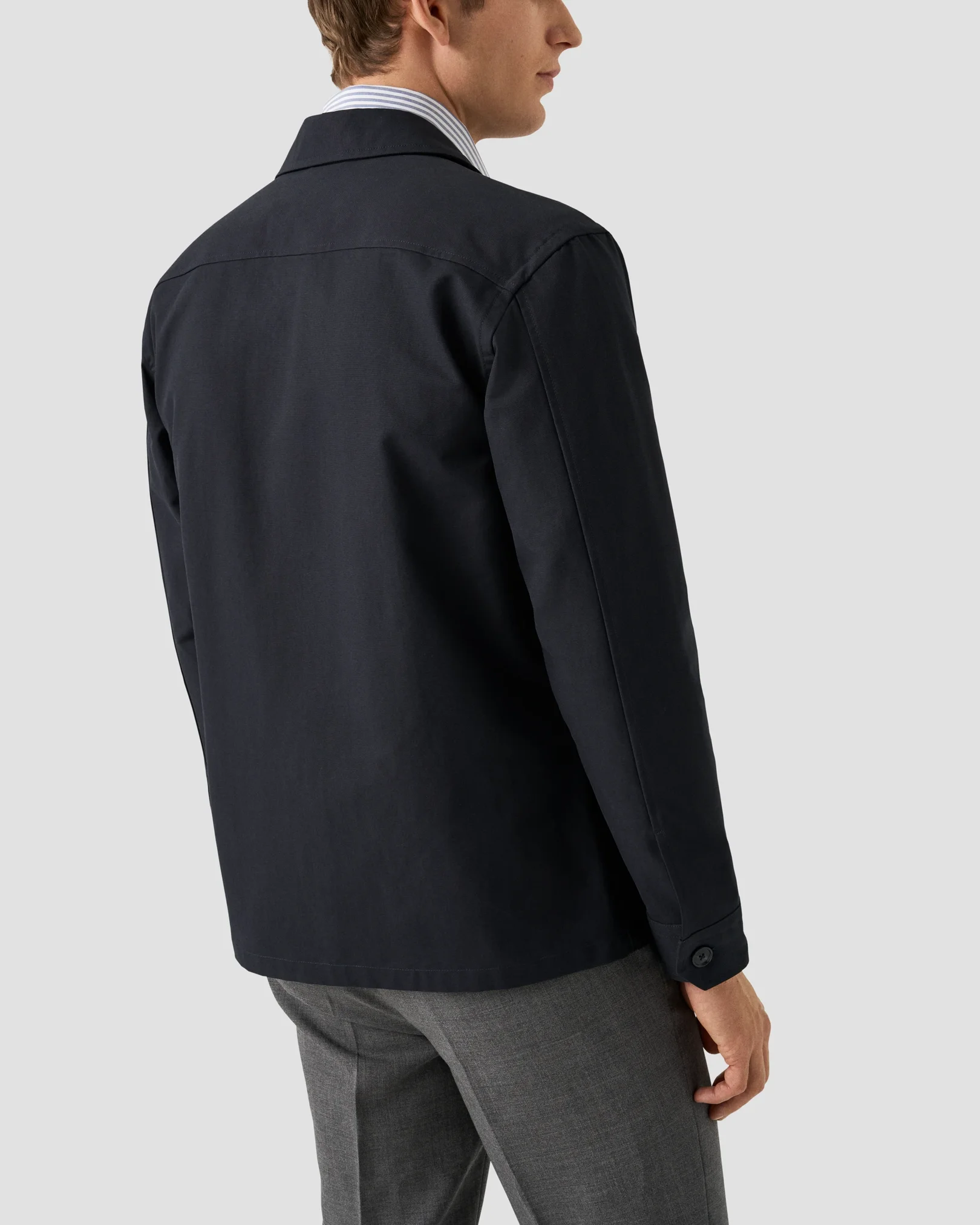 Eton - navy blue canvas overshirt