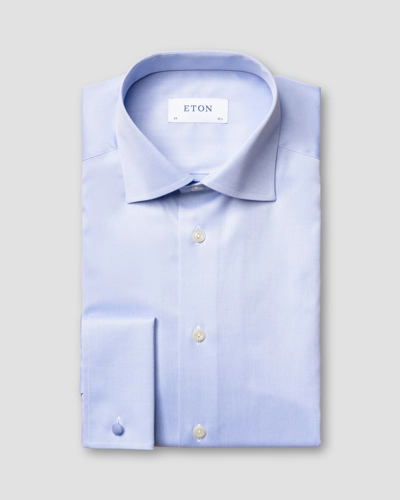 Eton - Hellblaues Signature-Twill-Hemd mit Umschlagmanschetten
