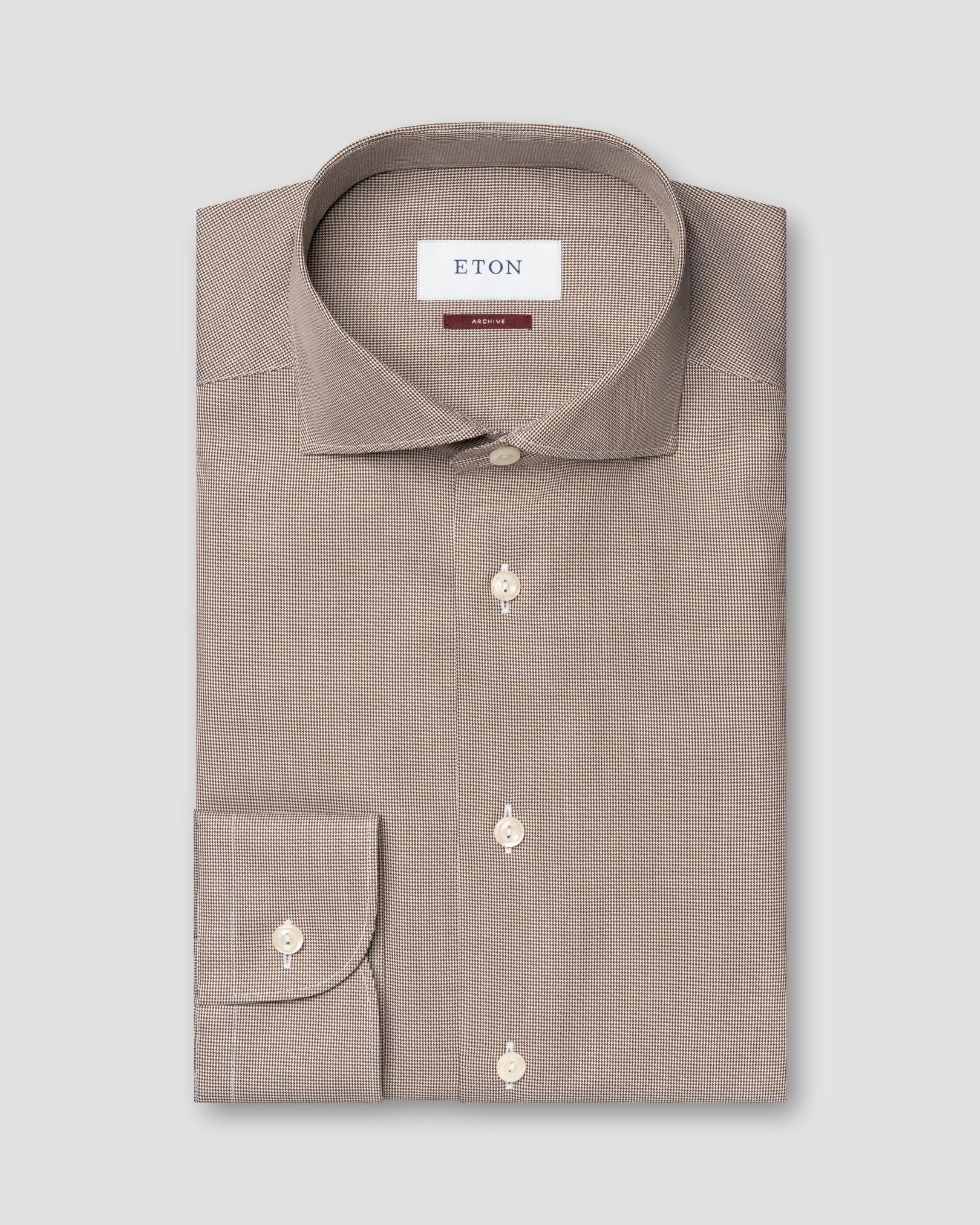Eton - houndstooth fine twill shirt