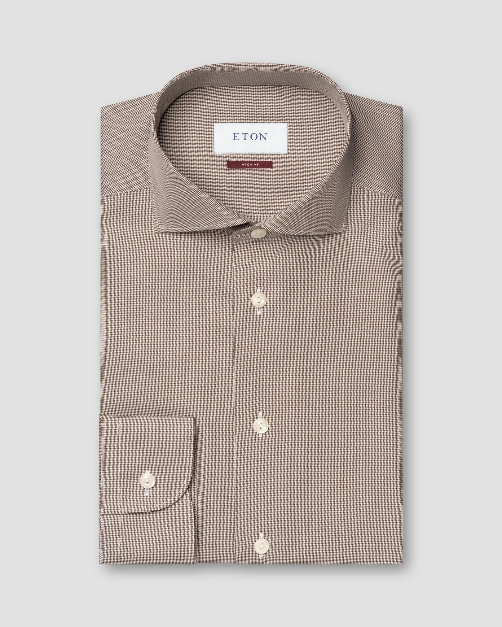 Eton - houndstooth fine twill shirt