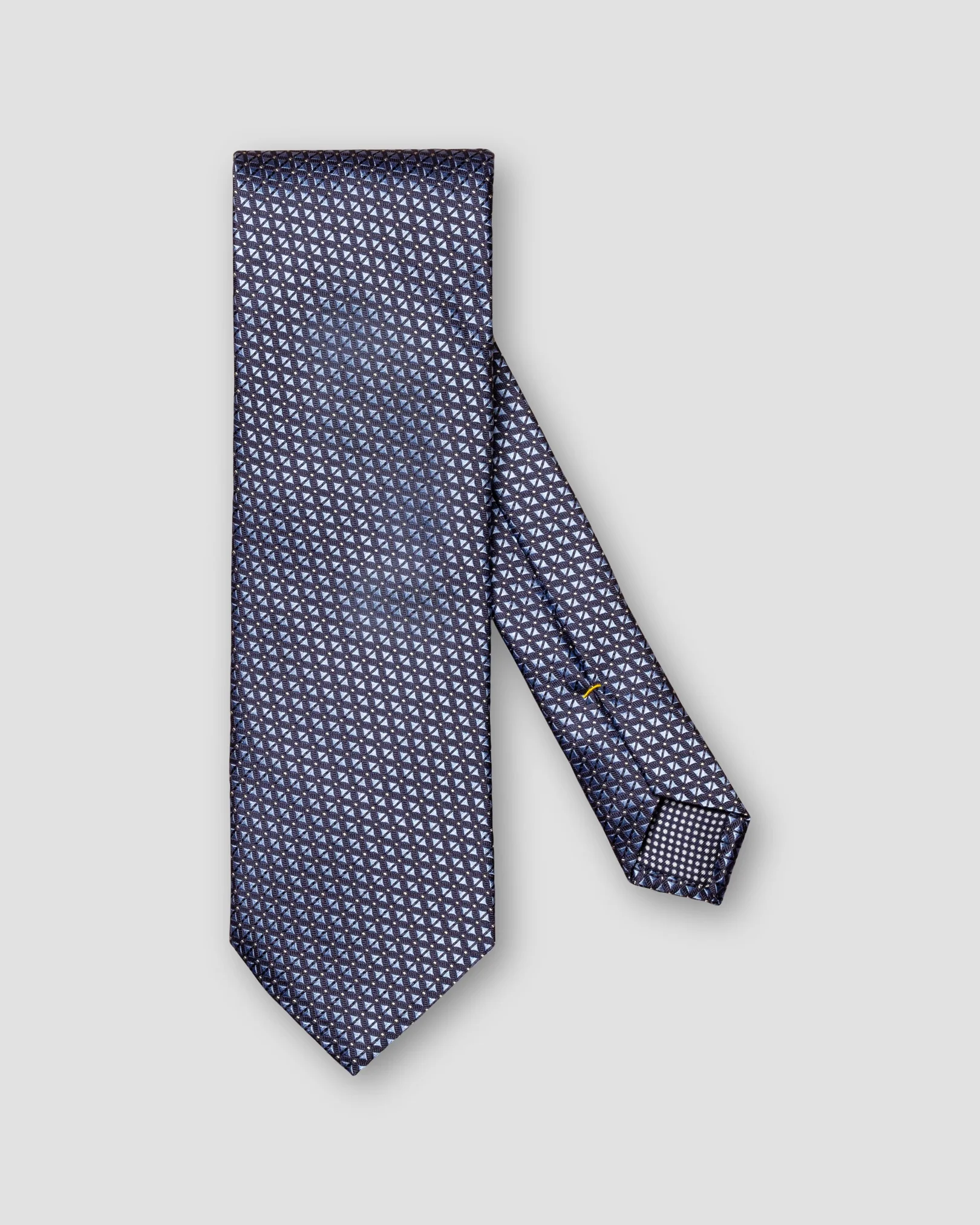 Eton - navy blue geometric jacuard tie