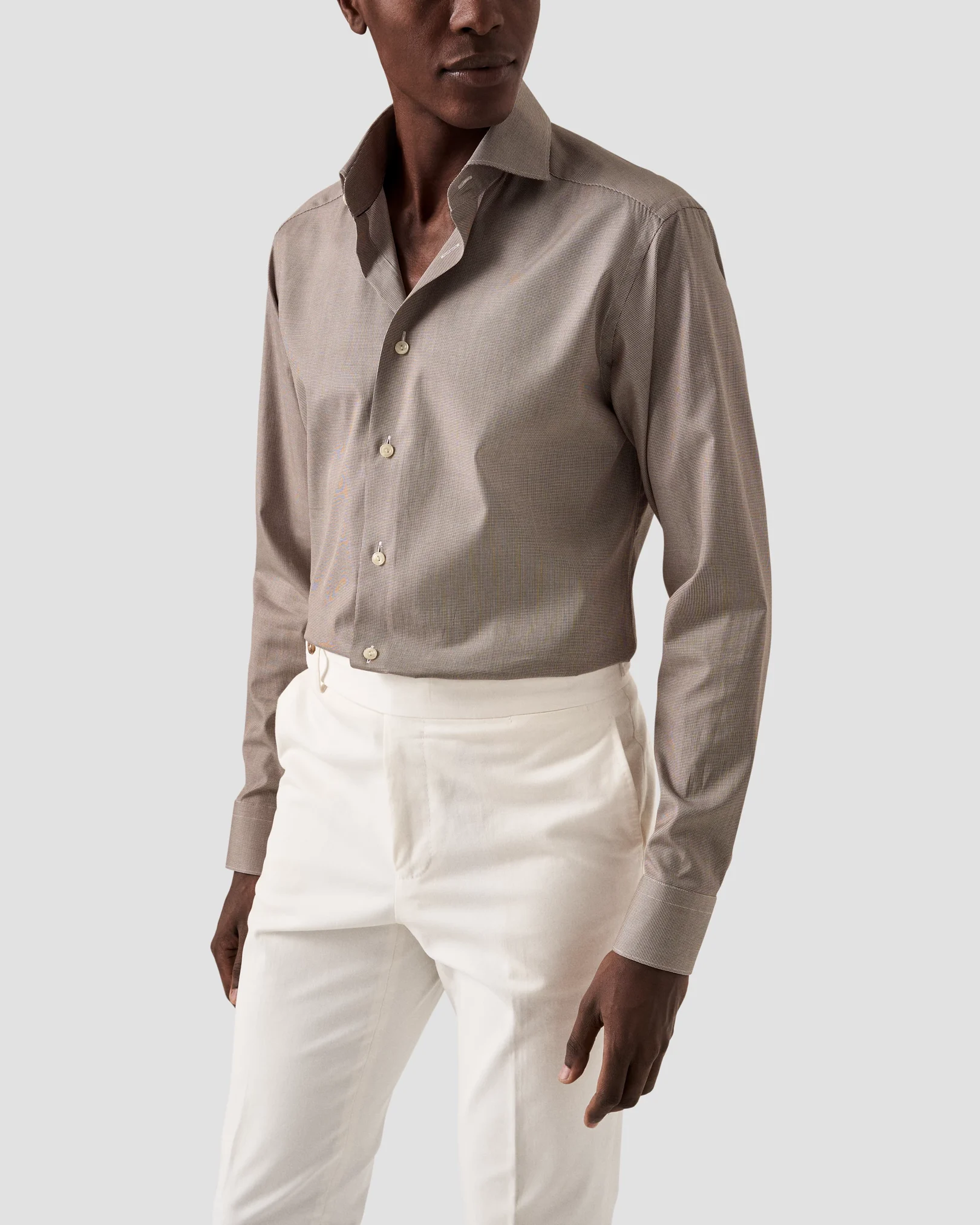 Eton - houndstooth fine twill shirt
