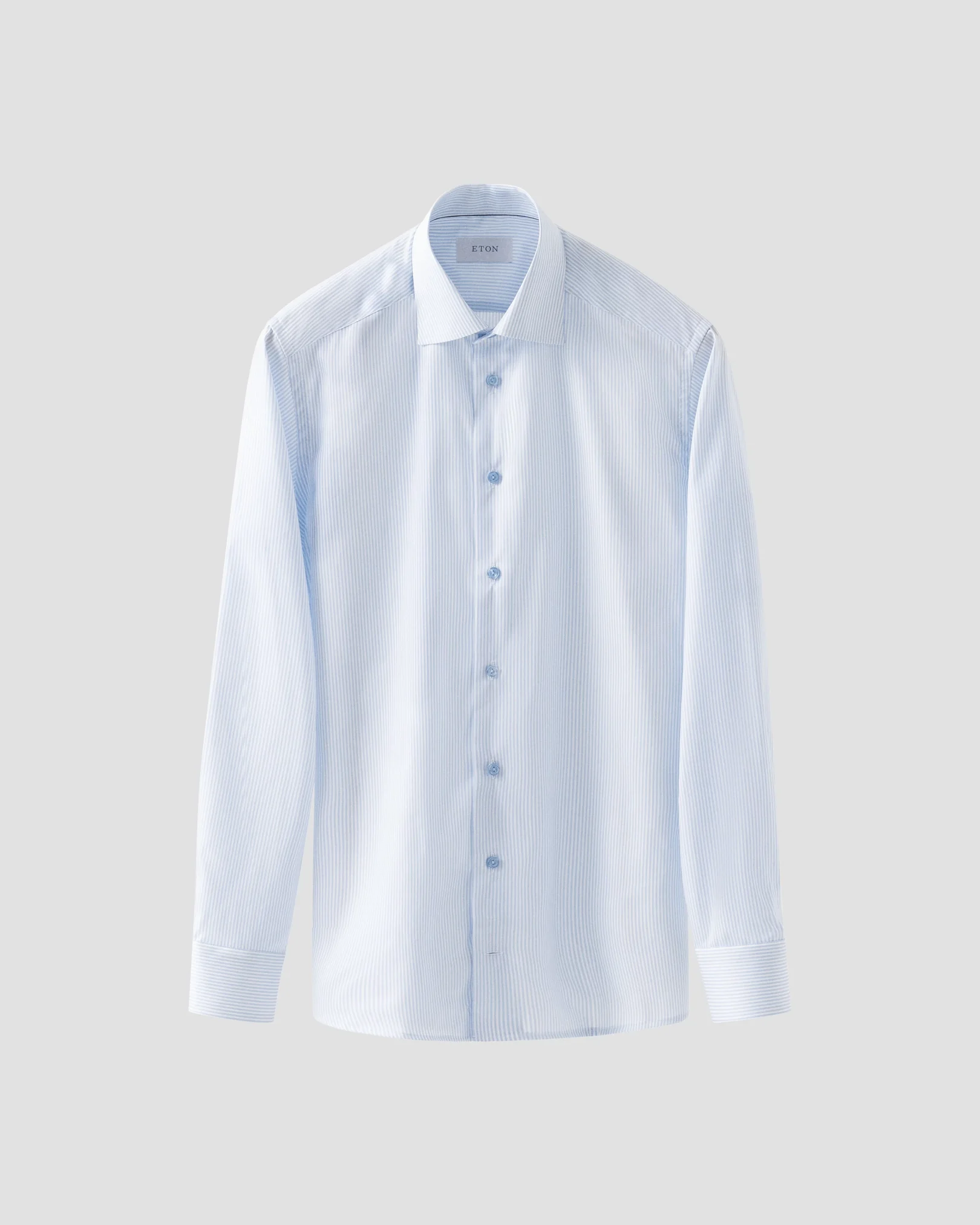 Eton - light blue striped fine twill shirt