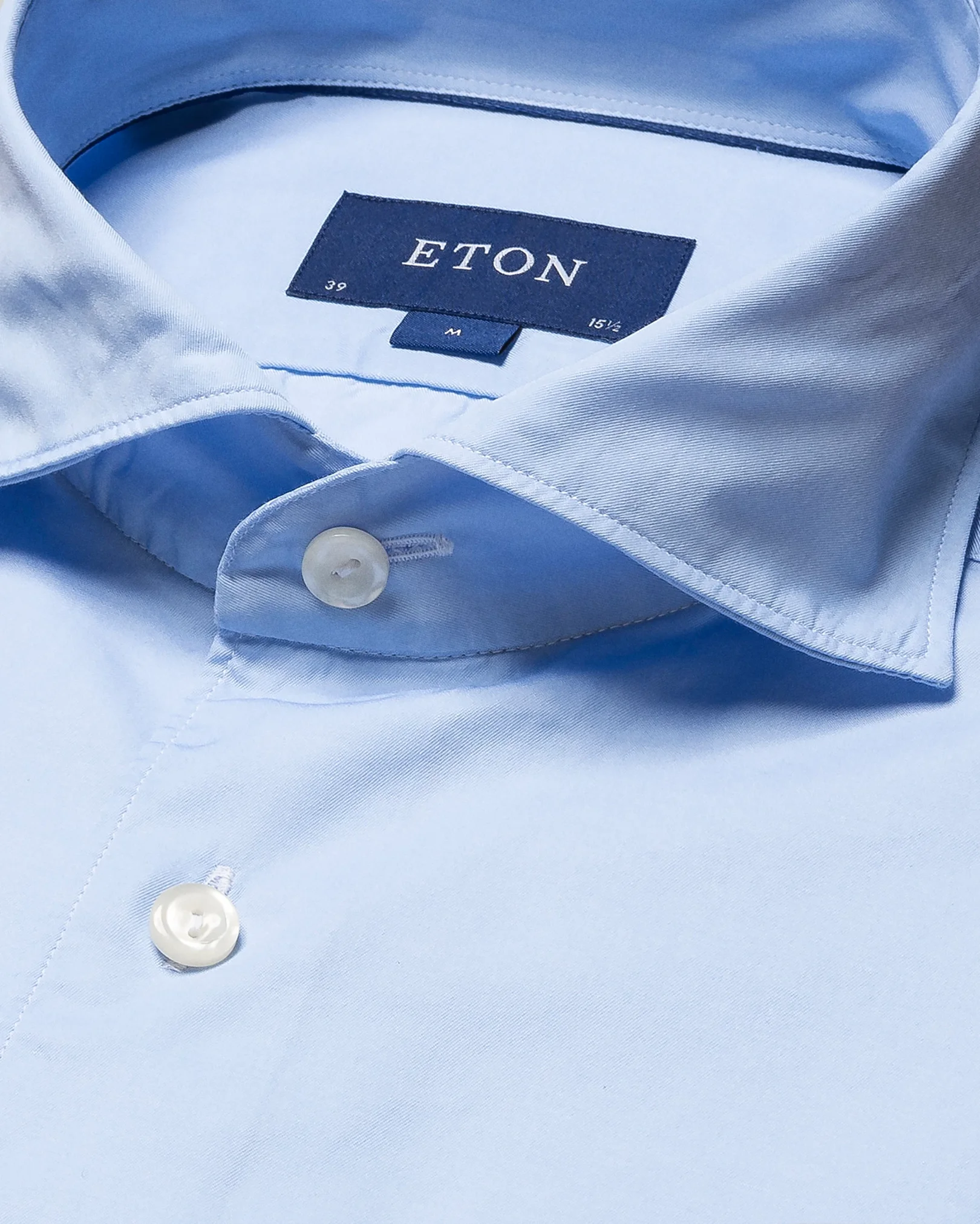 Eton - light blue twill cotton tencel blend