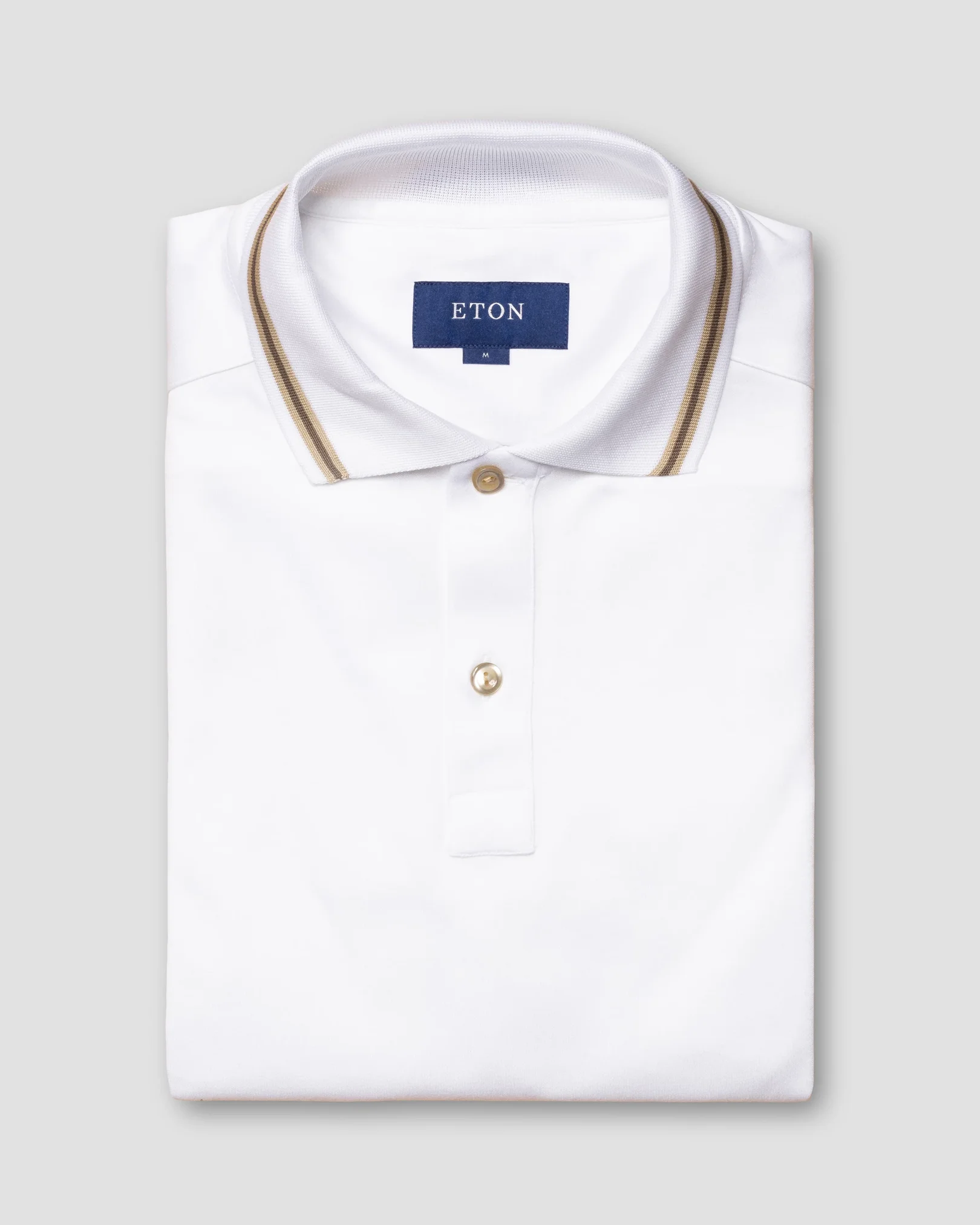 Eton - white jersey knitted collar no cuff jersey long sleeve regular fit jersey