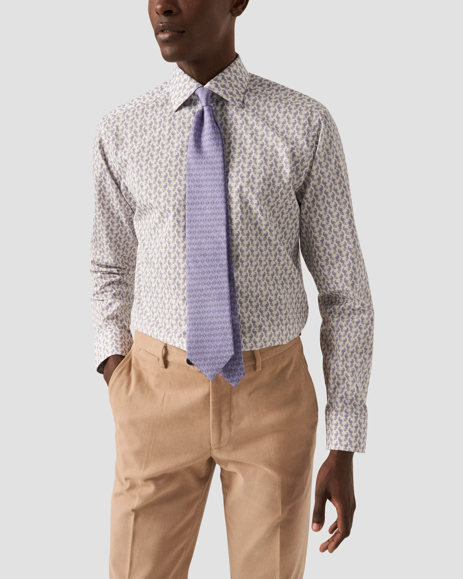 Eton - peacock poplin shirt