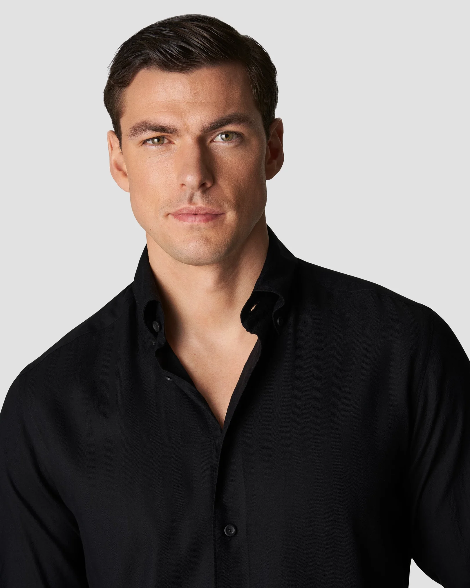 Eton - black lightweight flannel