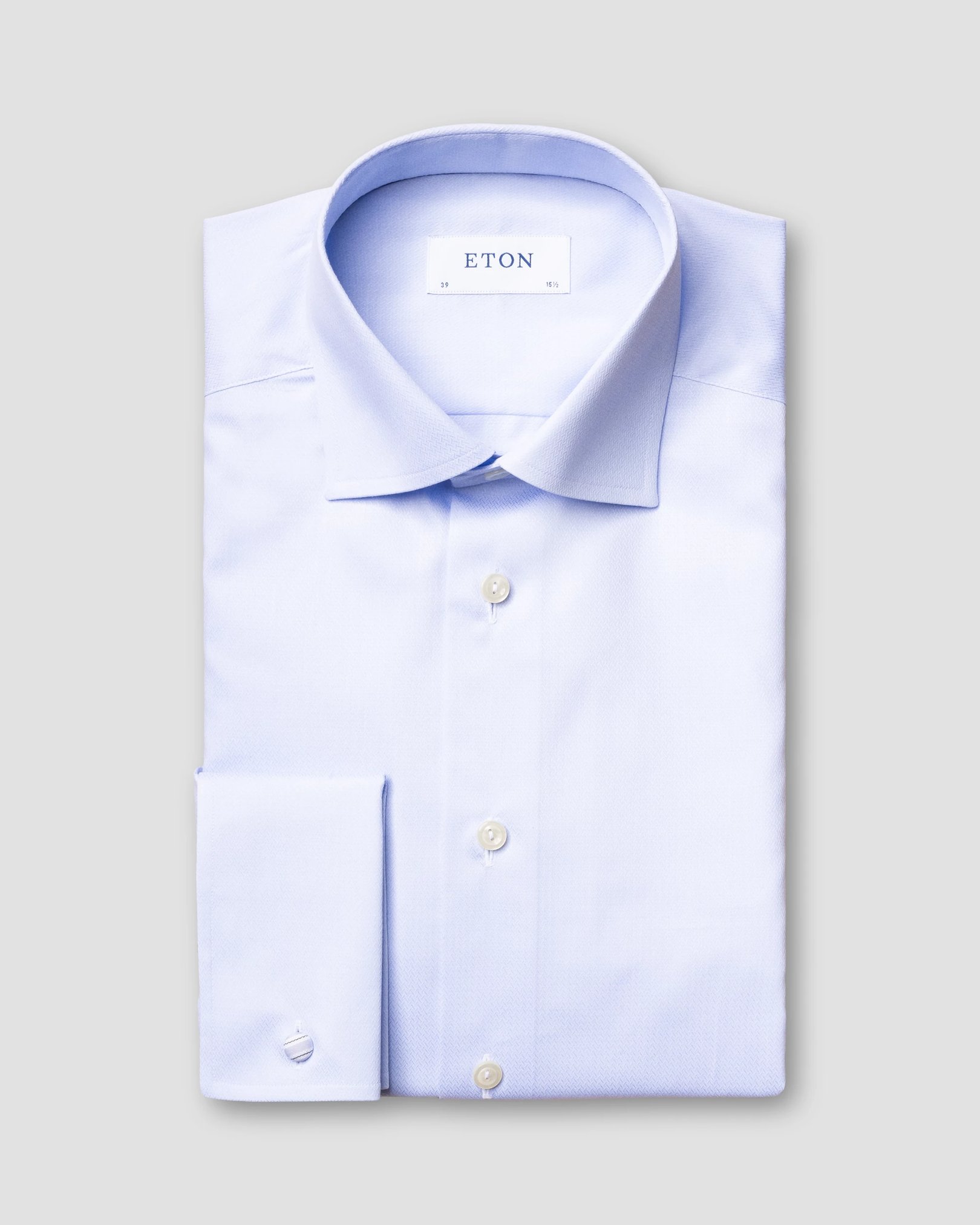 Eton - light blue micro braid shirt