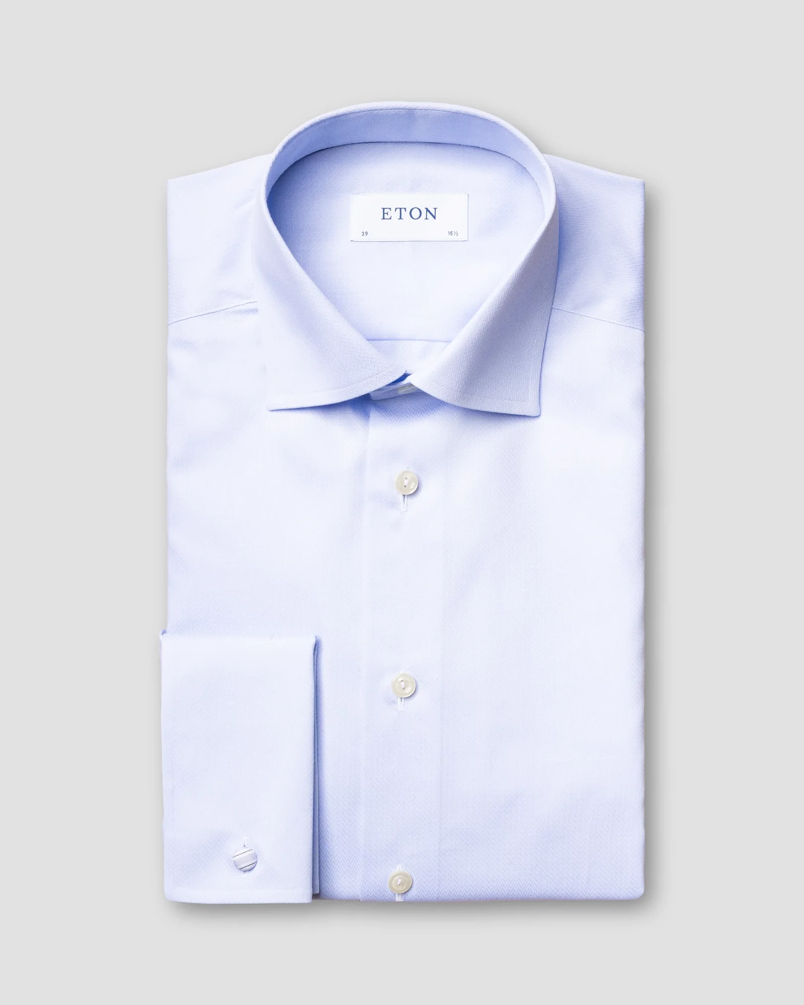 Eton - light blue micro braid shirt
