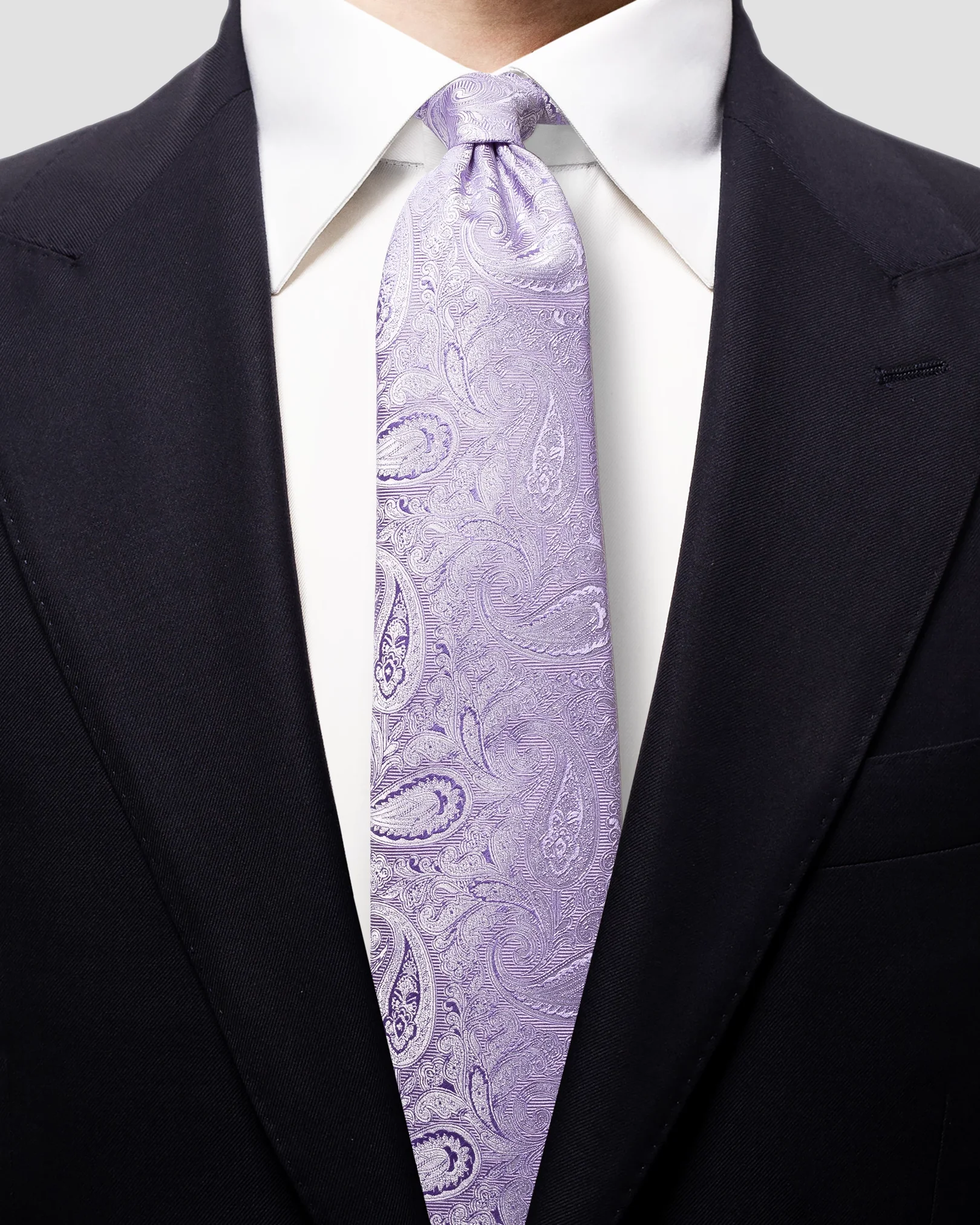 Eton - purple lustrous paisley tie