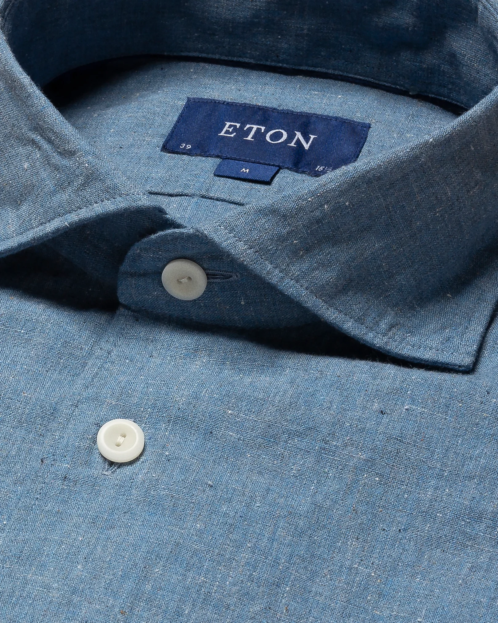 Eton - mid blue indigo wide shirt